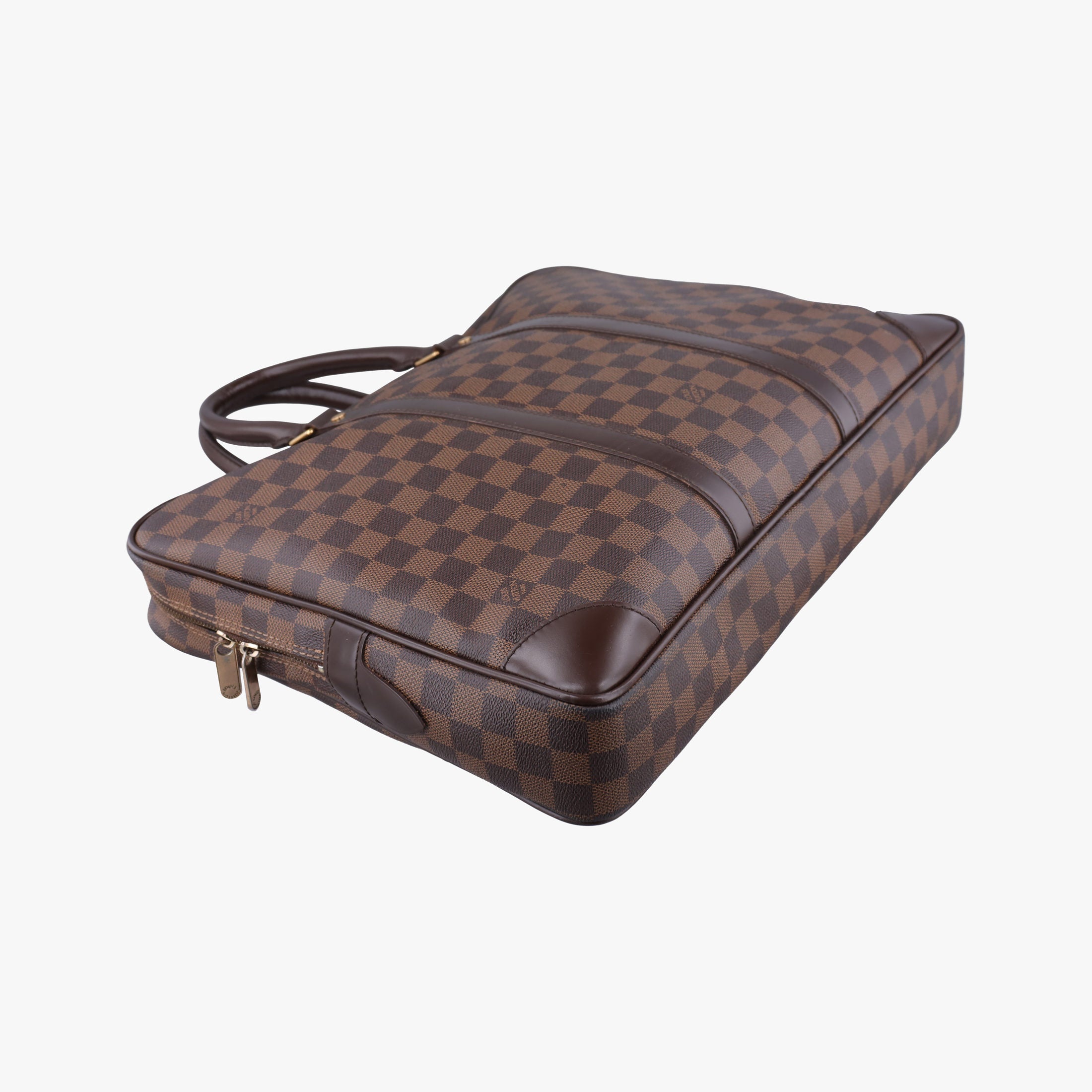 Pre-owned Louis Vuitton Porte Documents Voyage Ebene Damier Canvas M40225 handbag | stylenewstar