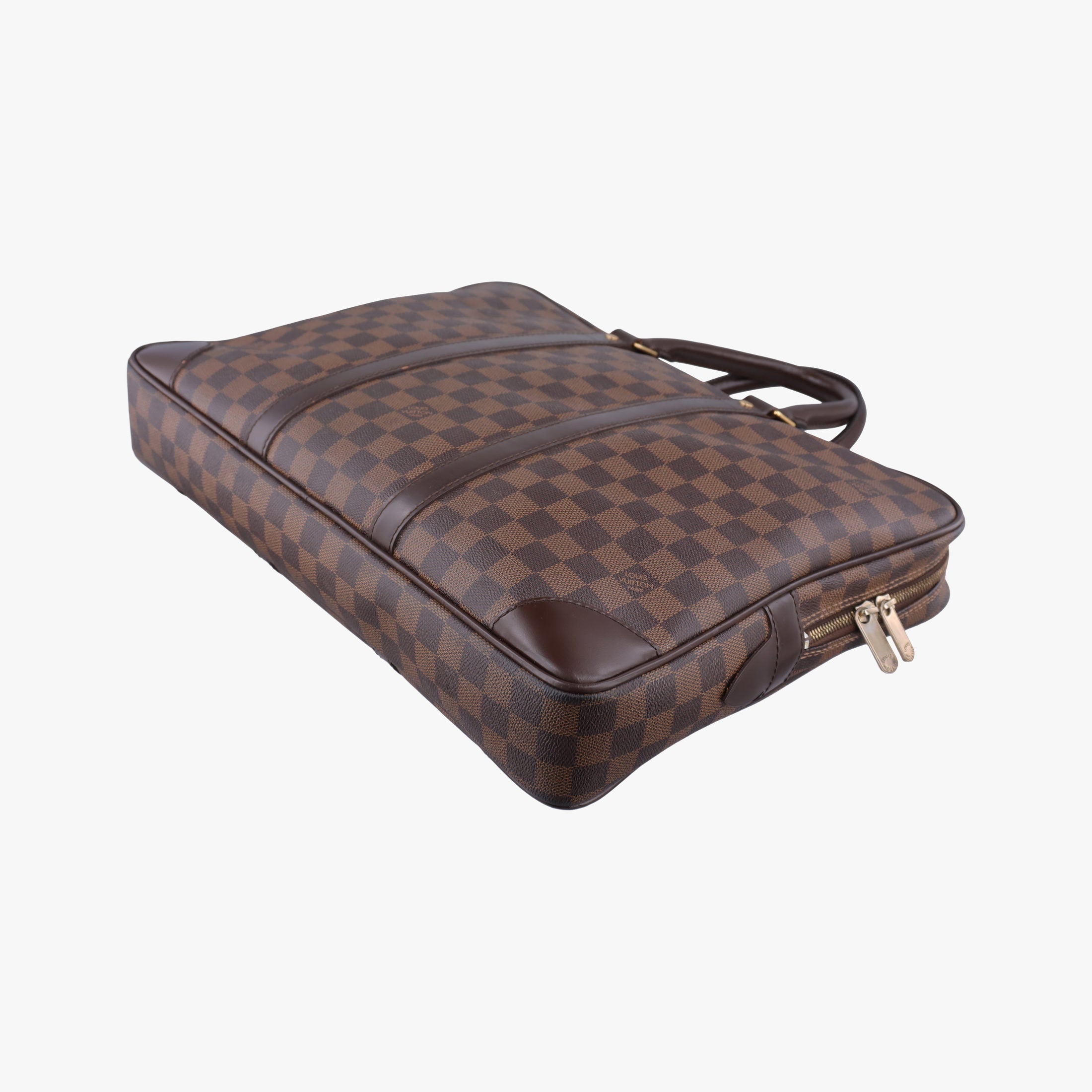 Pre-owned Louis Vuitton Porte Documents Voyage Ebene Damier Canvas M40225 handbag | stylenewstar