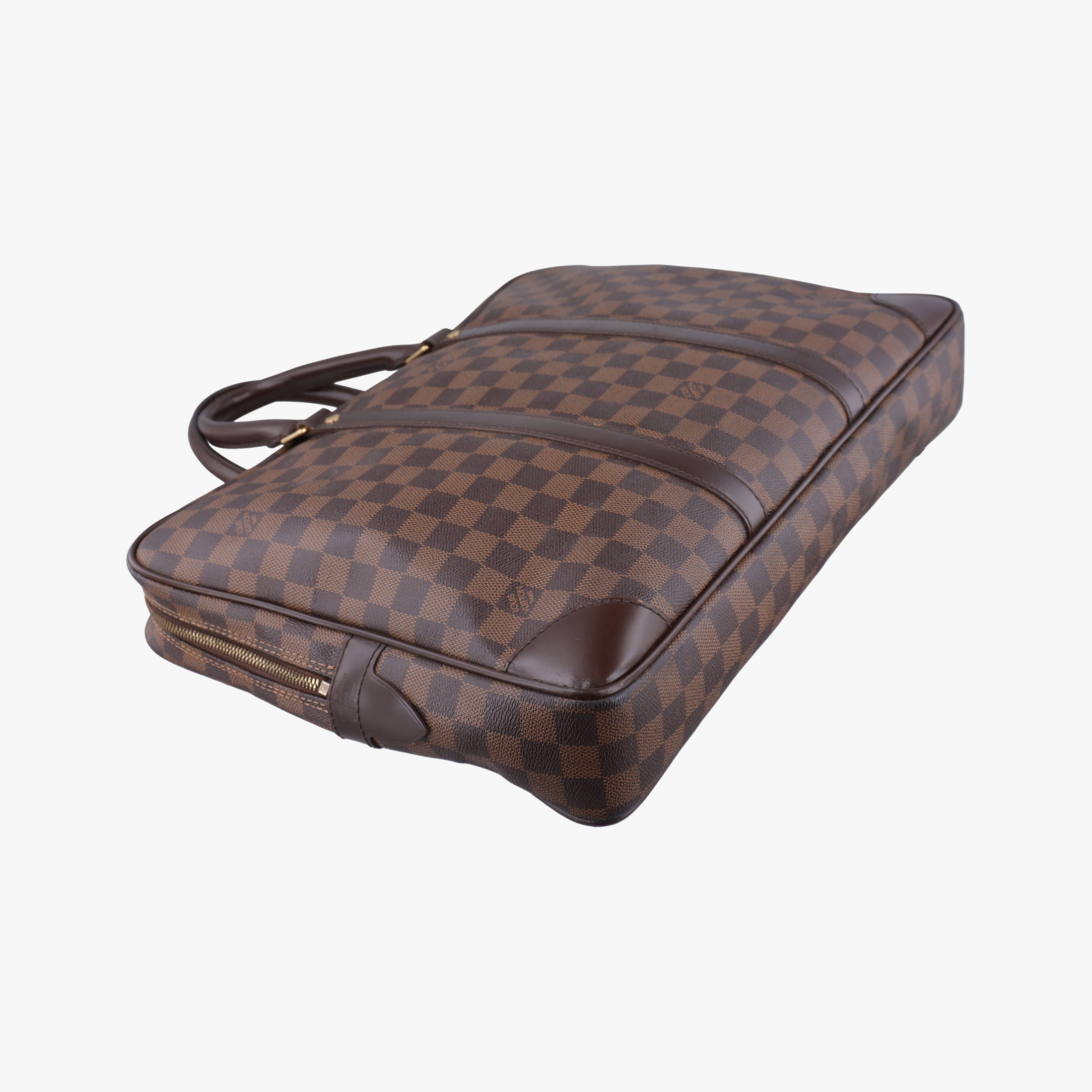 Pre-owned Louis Vuitton Porte Documents Voyage Ebene Damier Canvas M40225 handbag | stylenewstar