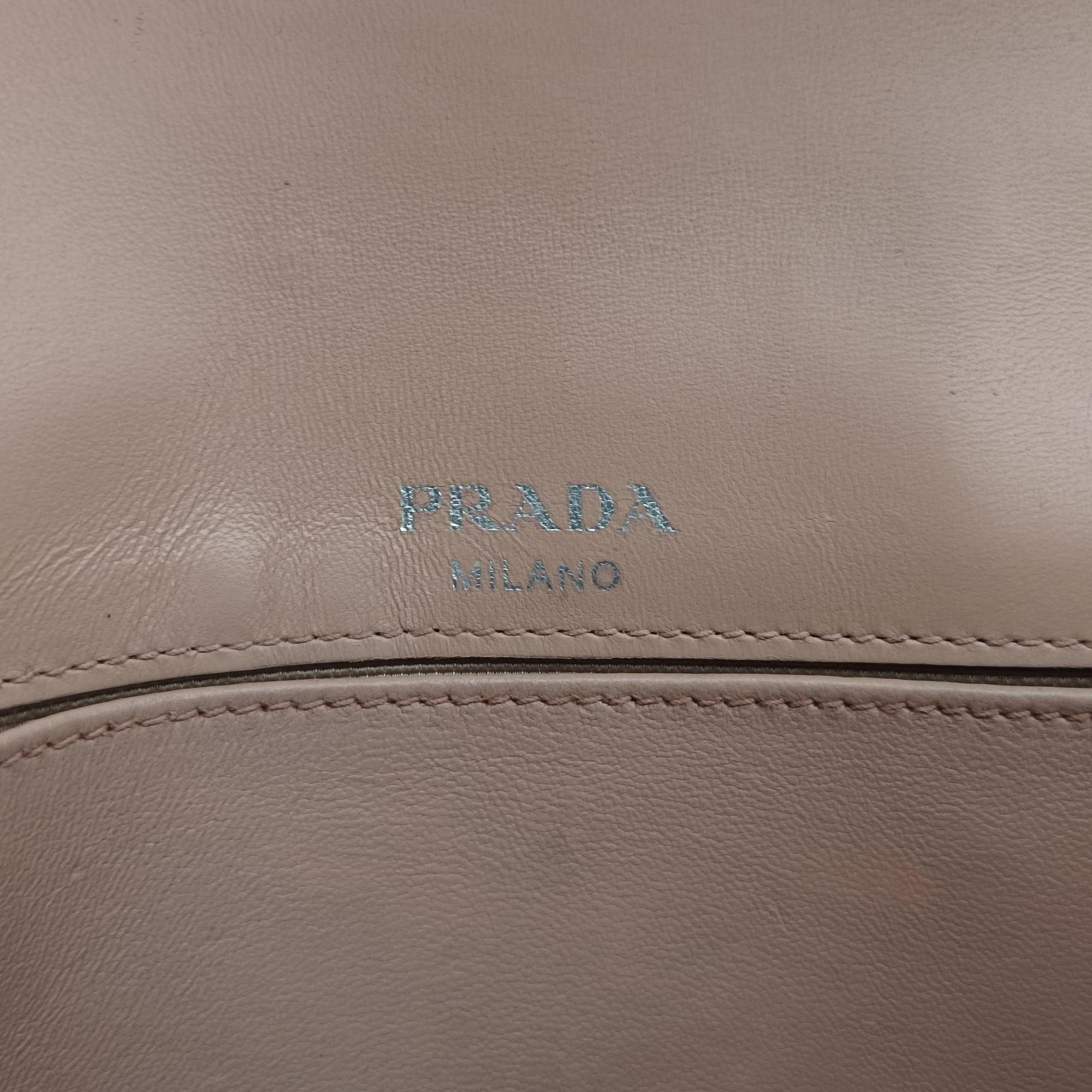 Pre-owned Prada Gaufre Pink Leather 1BD137 shoulderbag | stylenewstar