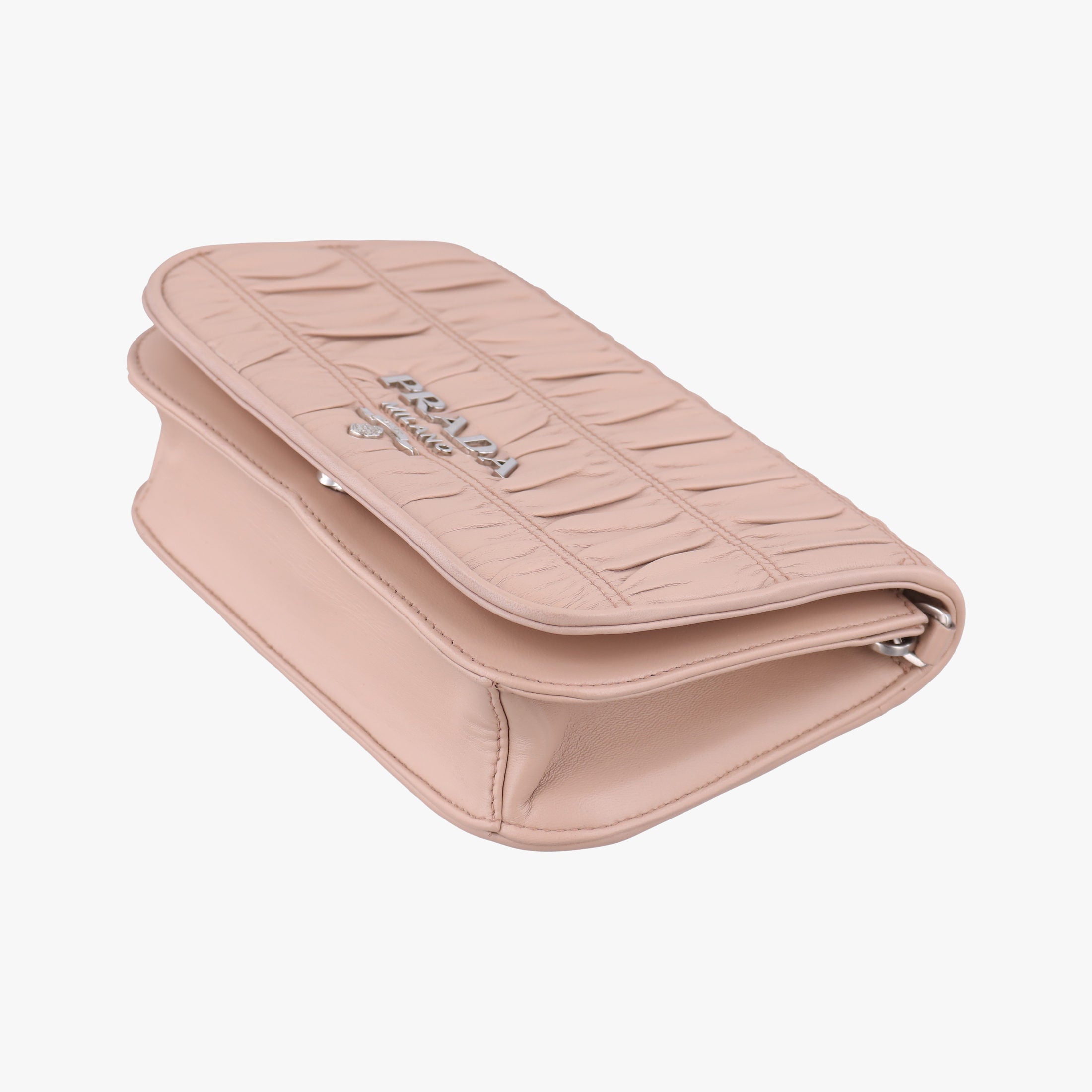 Pre-owned Prada Gaufre Pink Leather 1BD137 shoulderbag | stylenewstar