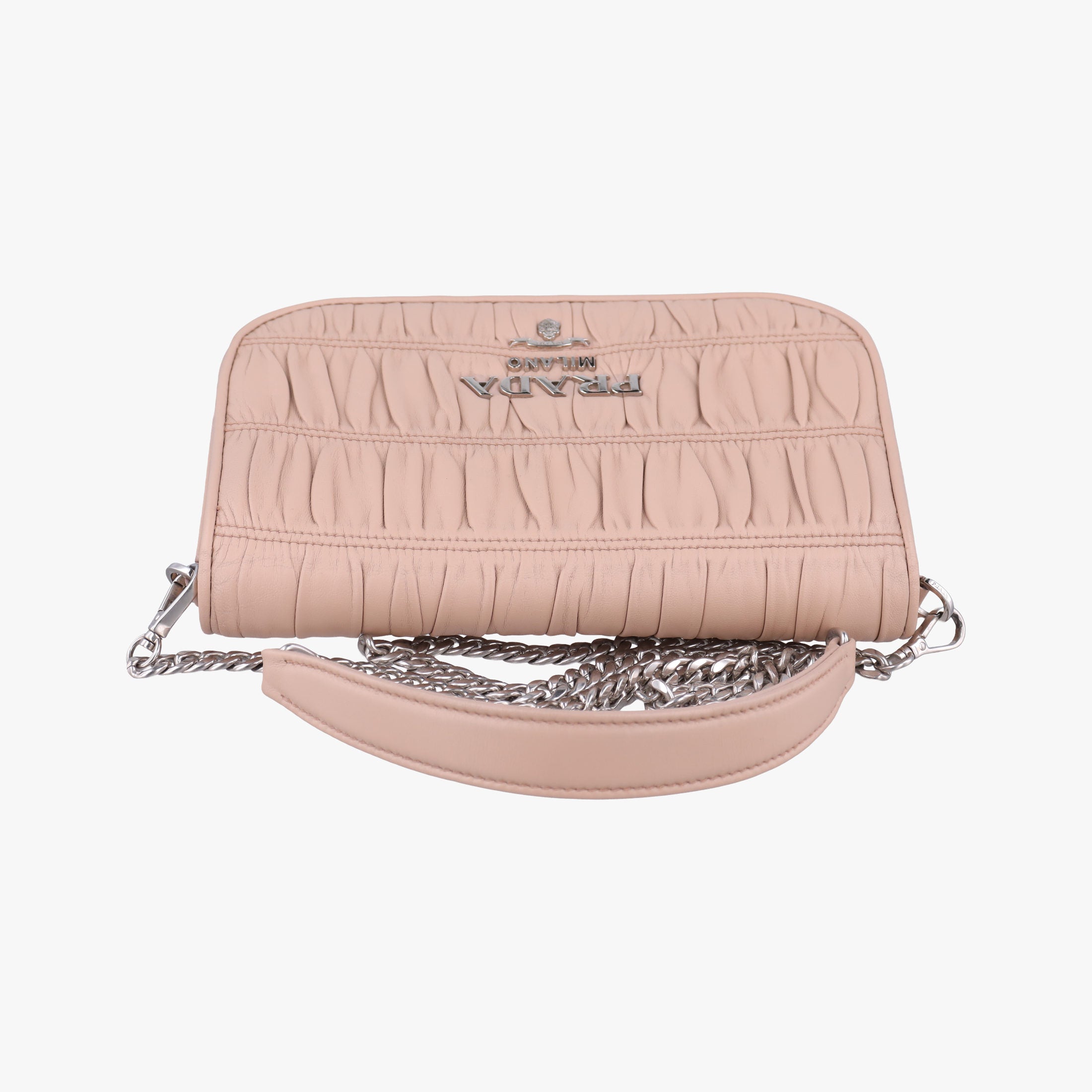 Pre-owned Prada Gaufre Pink Leather 1BD137 shoulderbag | stylenewstar