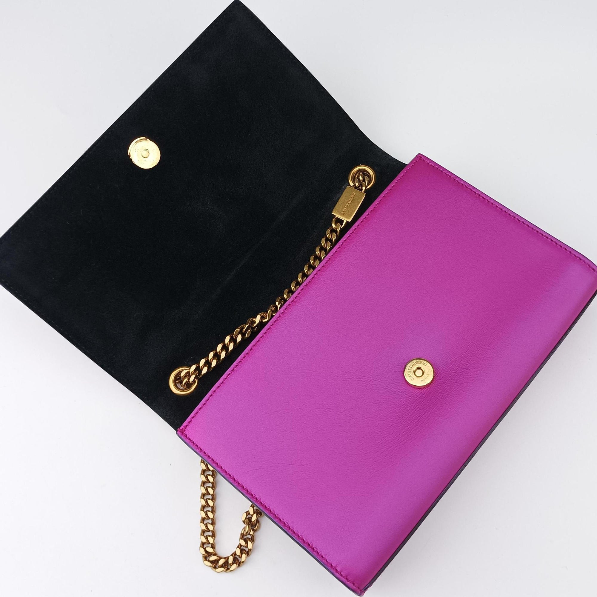 Pre-owned Yves Saint Laurent KATE purple Leather 469390 shoulderbag | stylenewstar