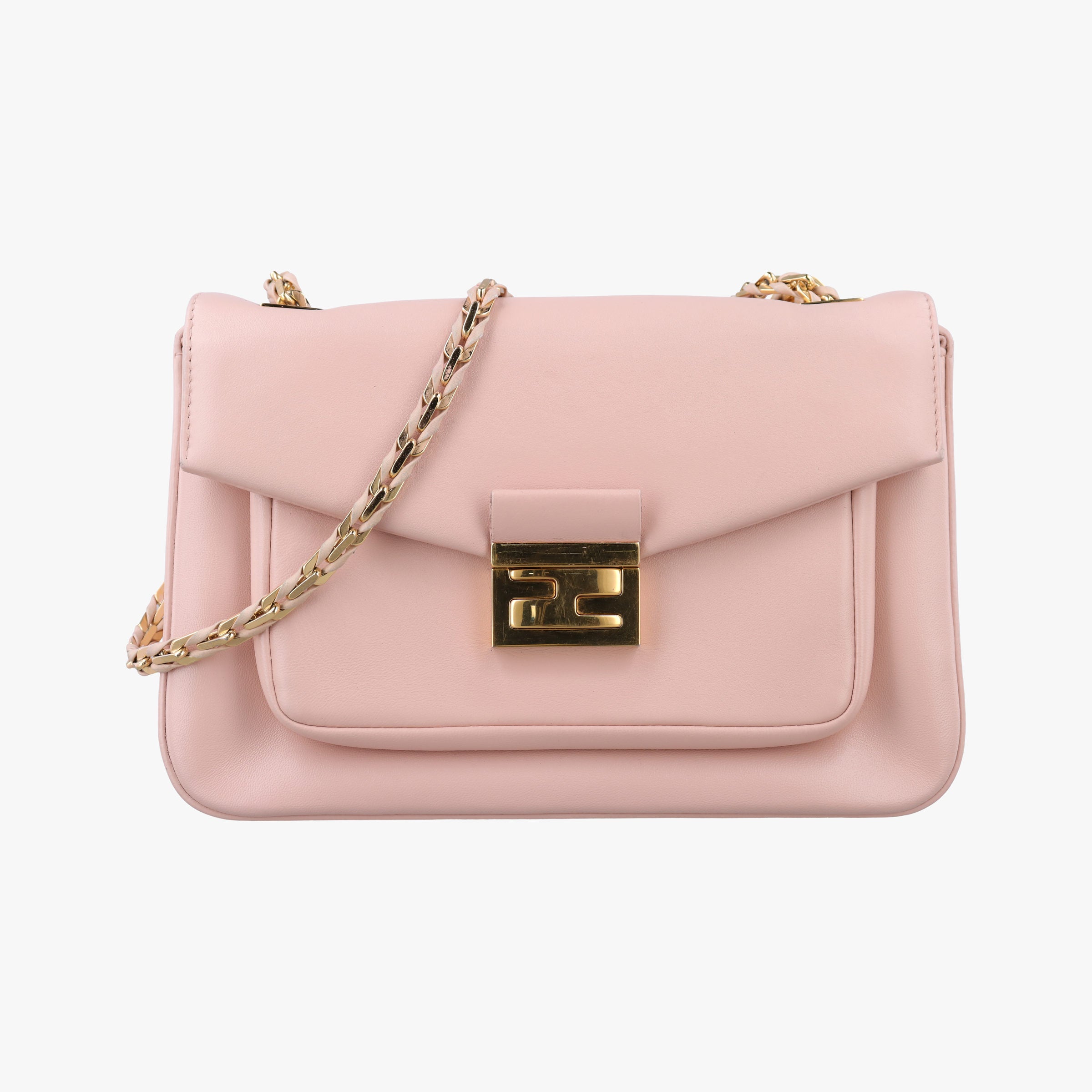 Pre-owned Fendi Be Baguette Pink Leather 8BR677 shoulderbag | stylenewstar