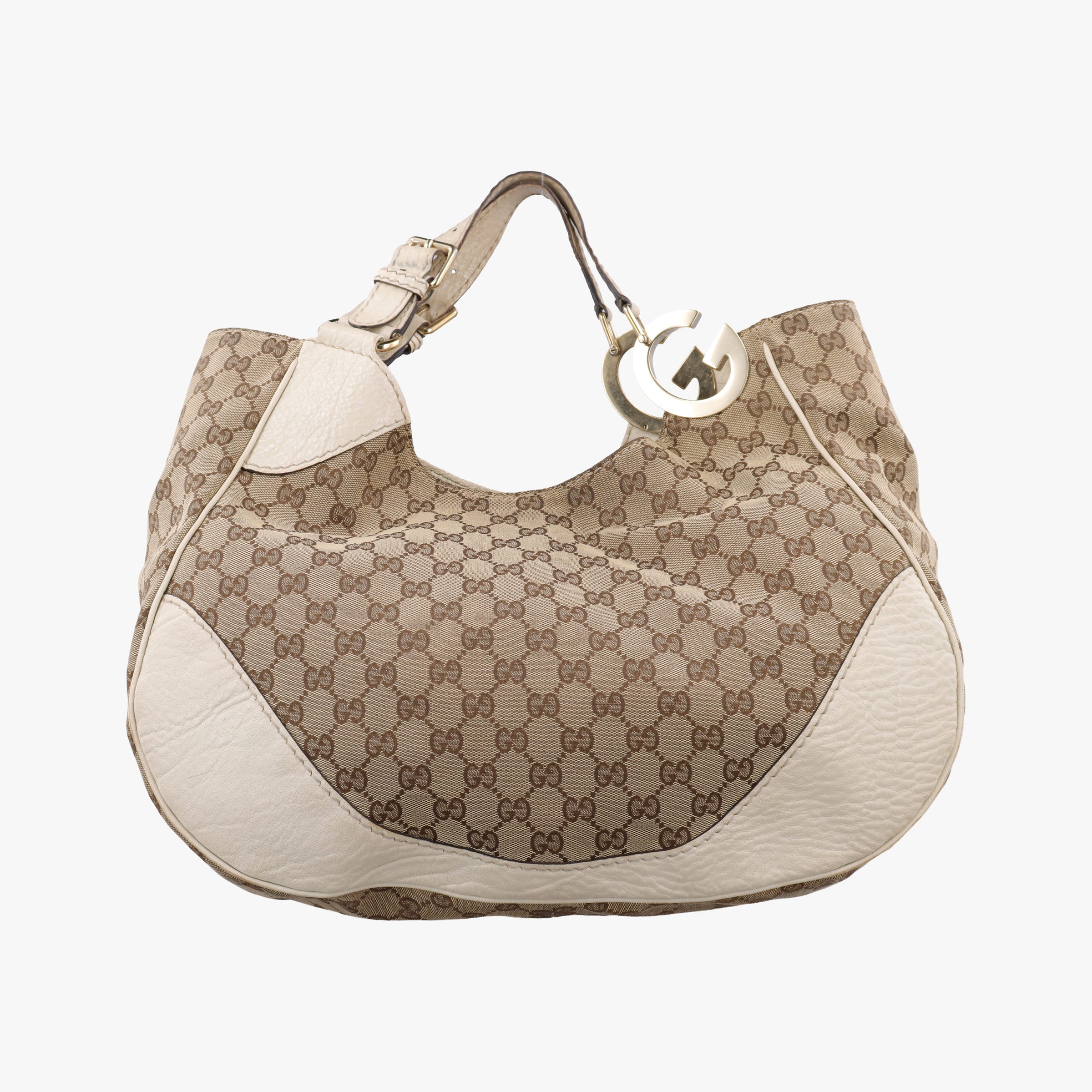 Vintage Gucci Charlotte Brown×White canvas×leather 203504 handbag | stylenewstar