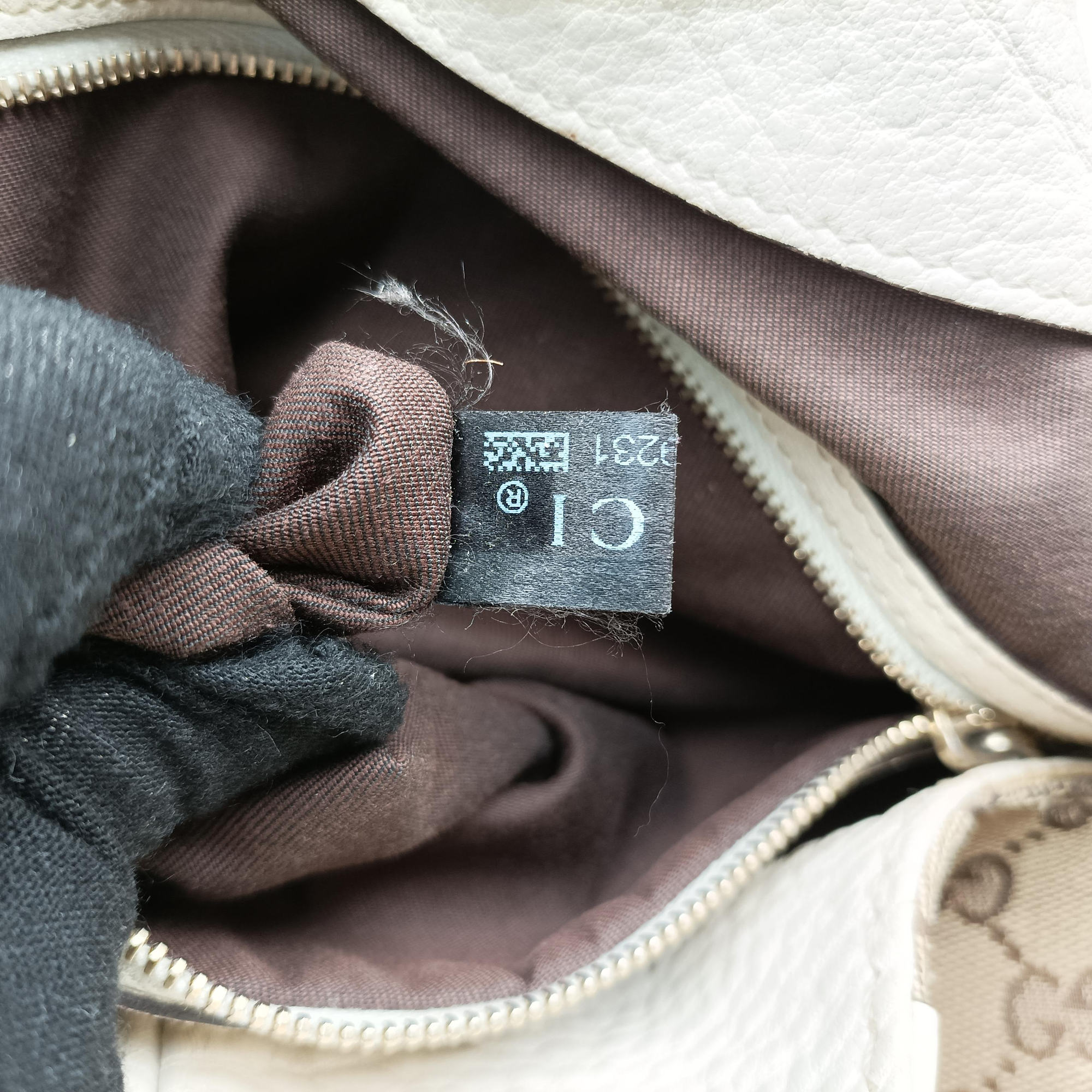 Vintage Gucci Charlotte Brown×White canvas×leather 203504 handbag | stylenewstar