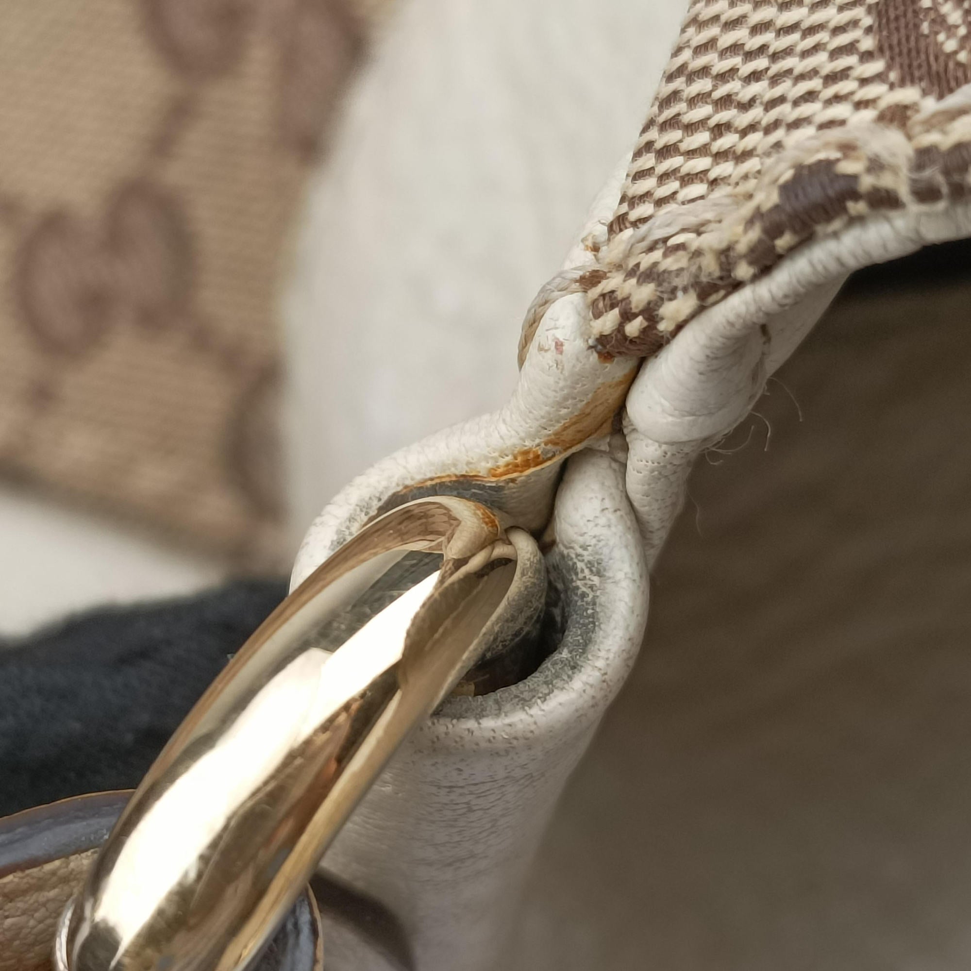 Vintage Gucci Charlotte Brown×White canvas×leather 203504 handbag | stylenewstar