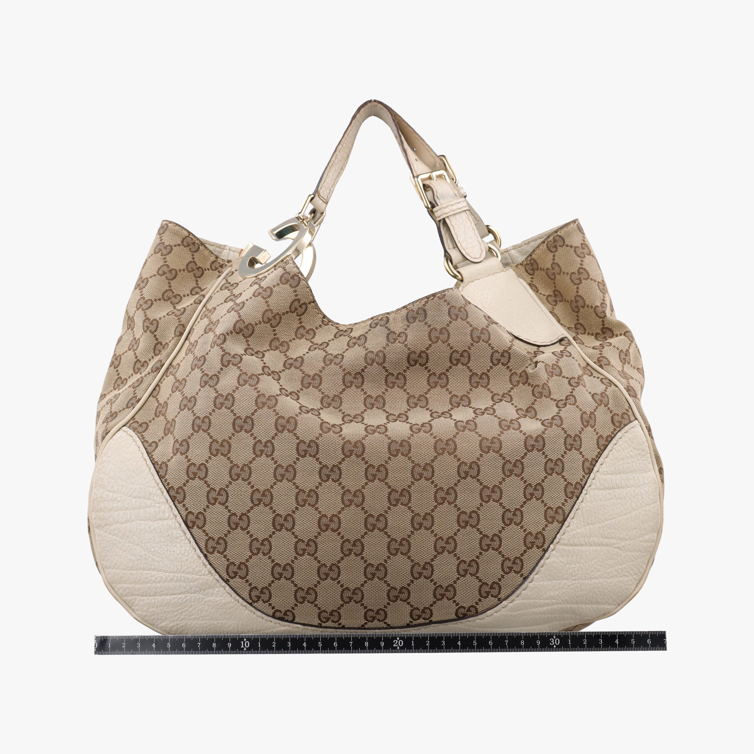 Vintage Gucci Charlotte Brown×White canvas×leather 203504 handbag | stylenewstar
