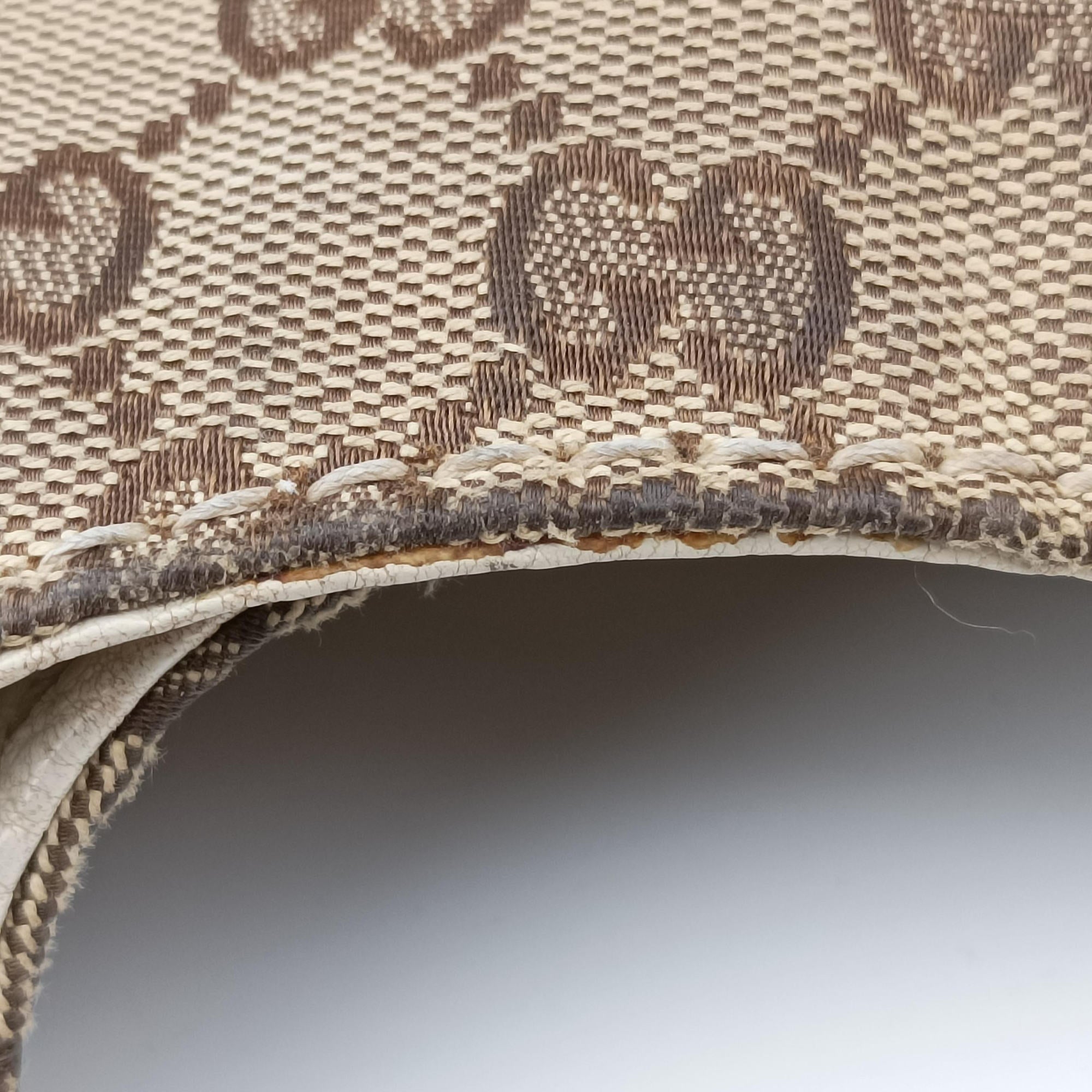 Vintage Gucci Charlotte Brown×White canvas×leather 203504 handbag | stylenewstar