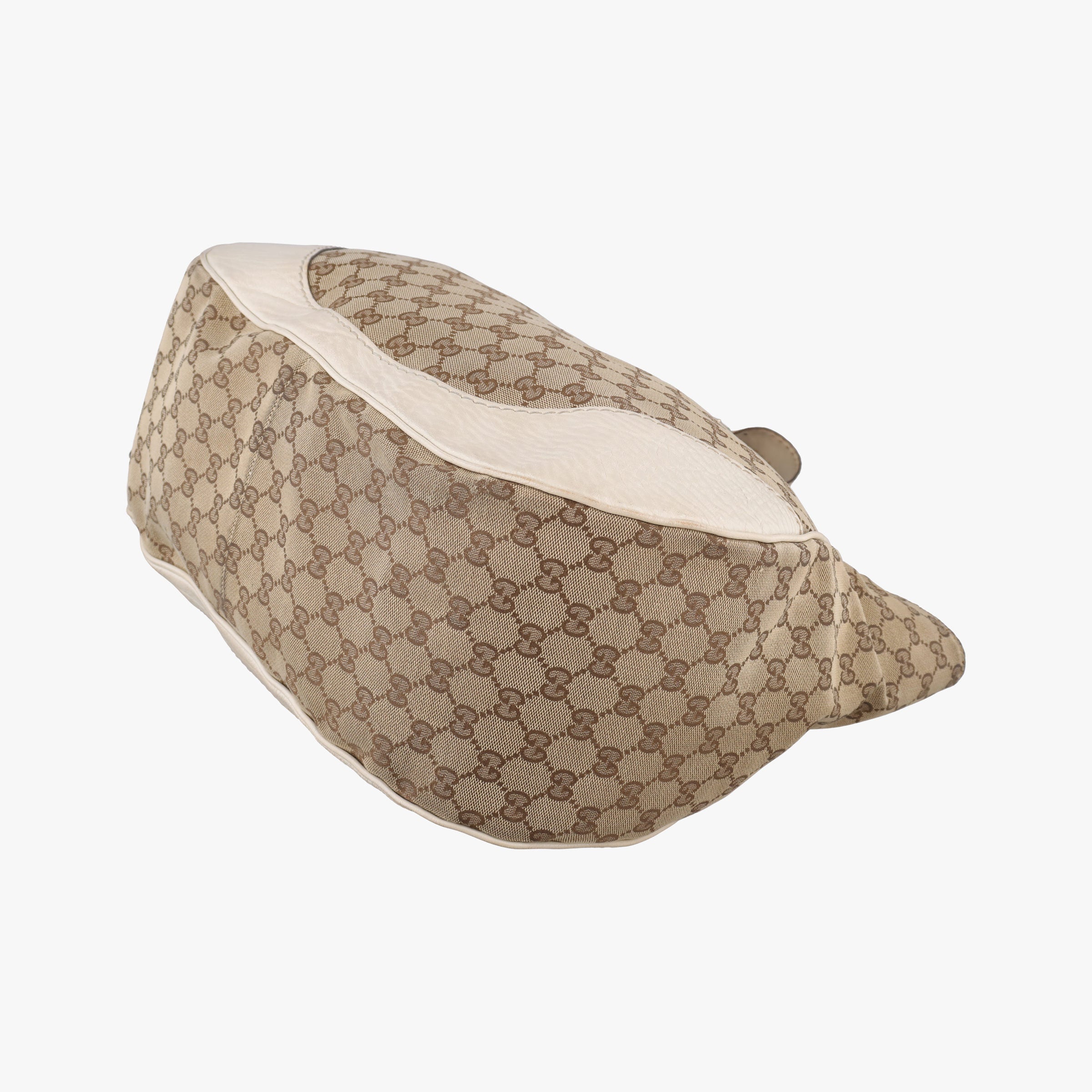 Vintage Gucci Charlotte Brown×White canvas×leather 203504 handbag | stylenewstar