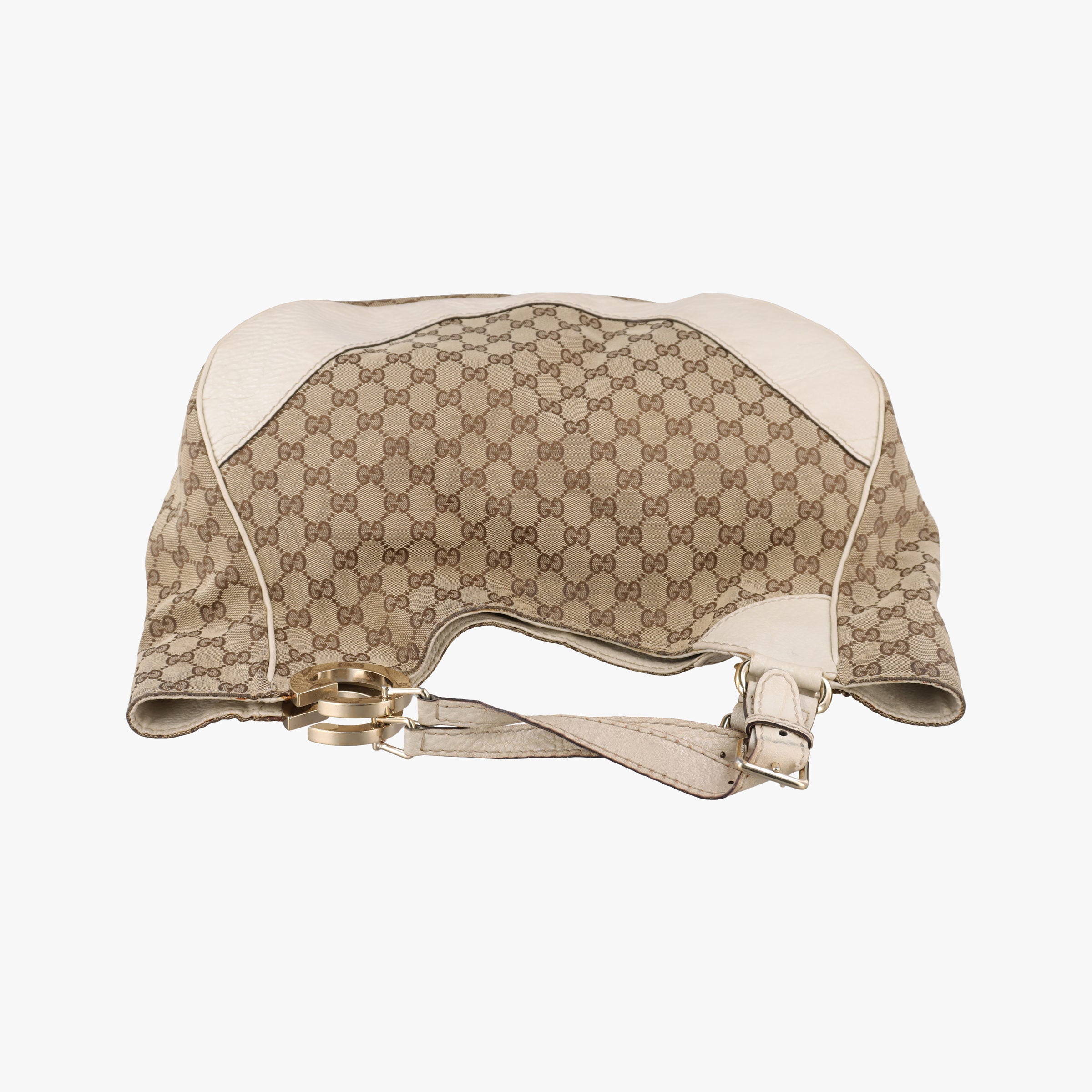 Vintage Gucci Charlotte Brown×White canvas×leather 203504 handbag | stylenewstar
