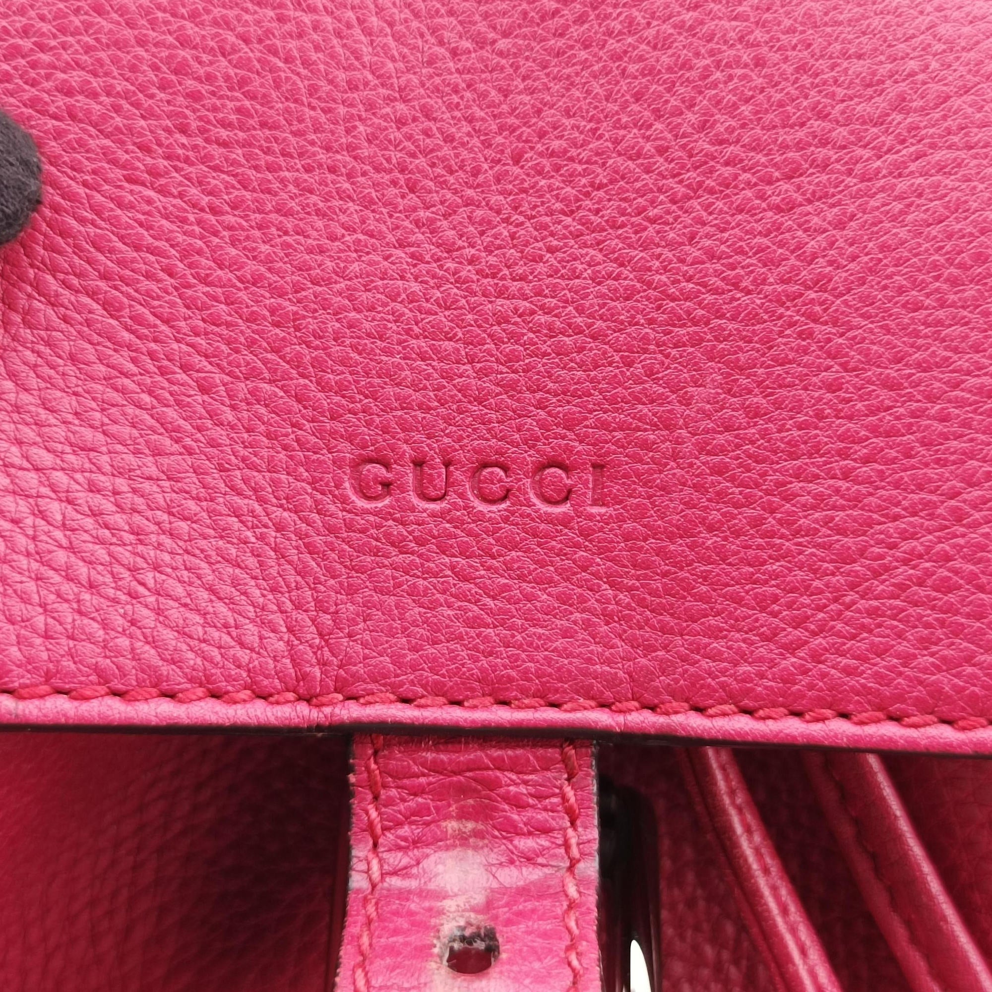 Pre-owned Gucci Bamboo fringe tassel Red Leather 387149 backpack/rucksack | stylenewstar