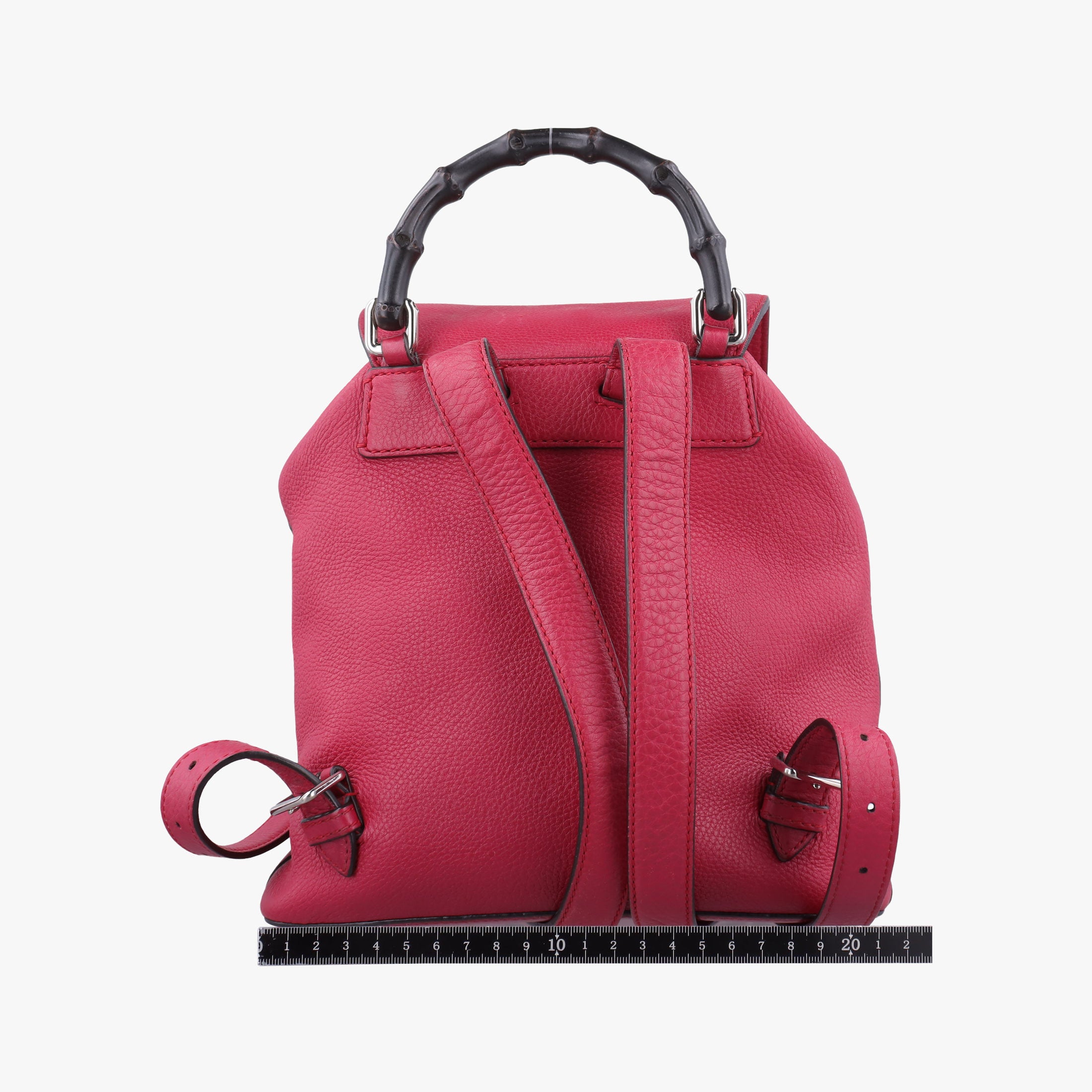 Pre-owned Gucci Bamboo fringe tassel Red Leather 387149 backpack/rucksack | stylenewstar