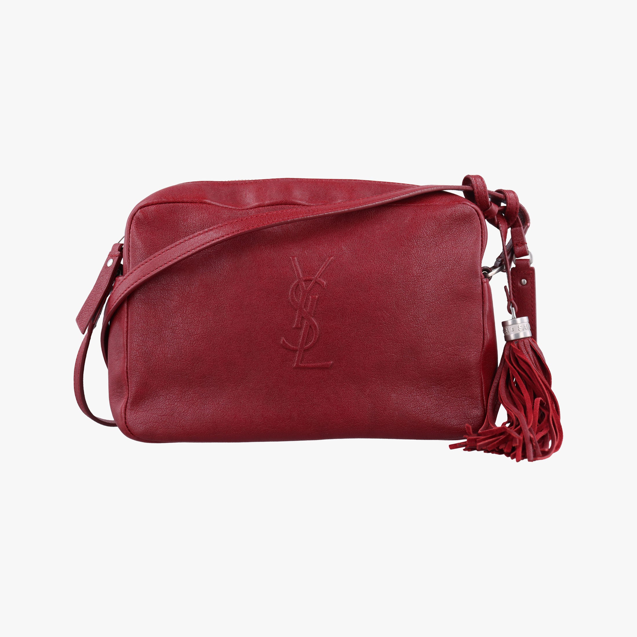 Pre-owned Yves Saint Laurent Lou camera Red Leather 470299 shoulderbag | stylenewstar
