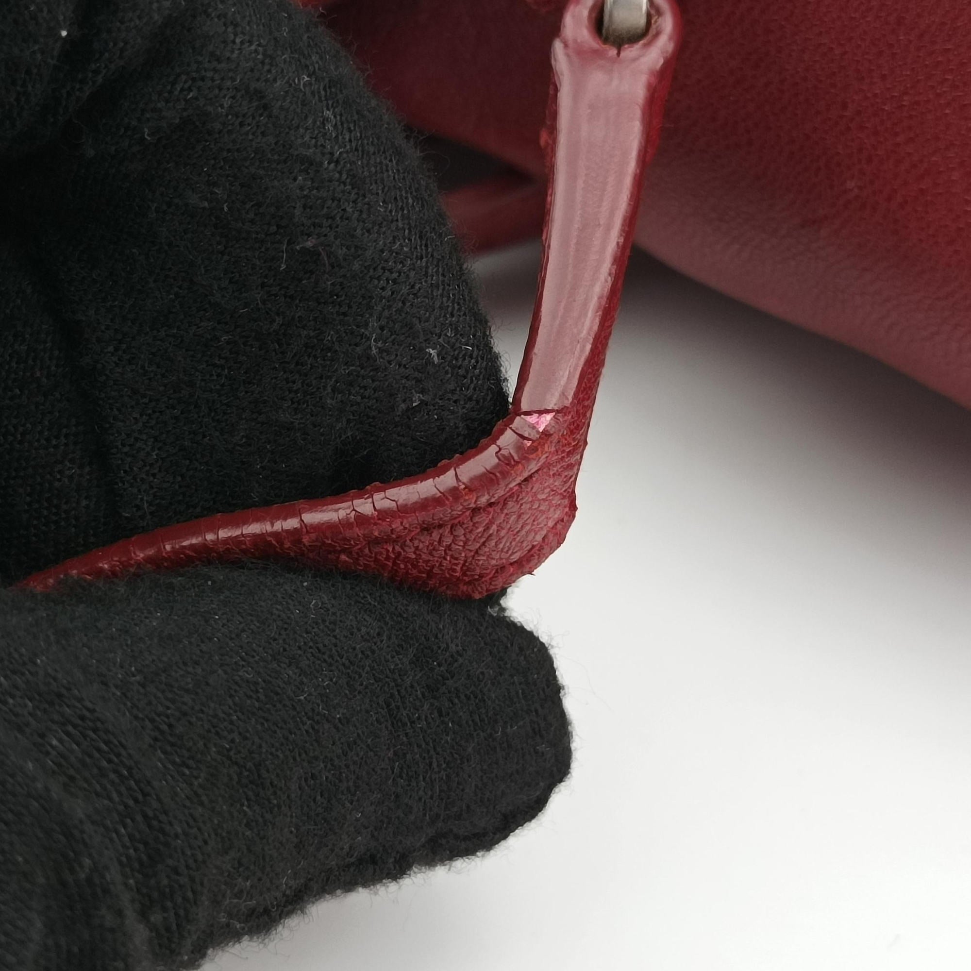 Pre-owned Yves Saint Laurent Lou camera Red Leather 470299 shoulderbag | stylenewstar