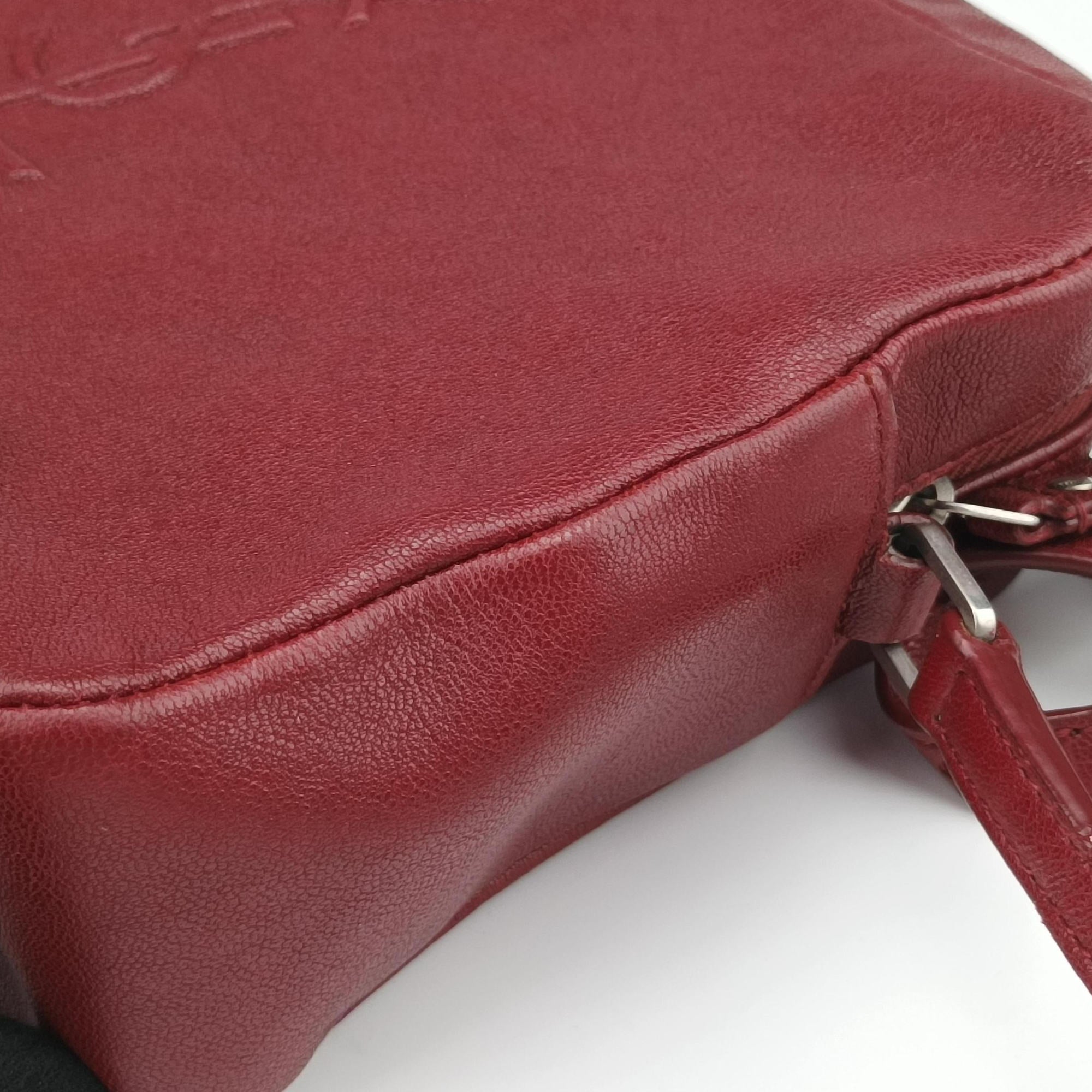 Pre-owned Yves Saint Laurent Lou camera Red Leather 470299 shoulderbag | stylenewstar