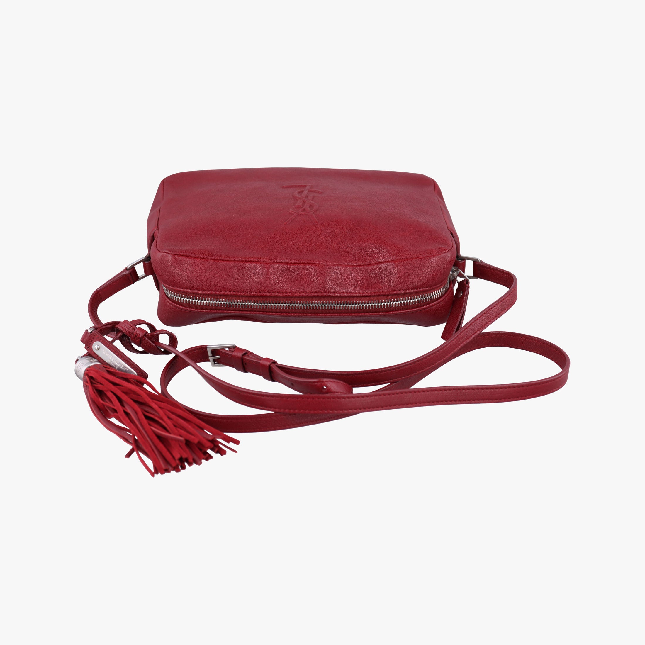 Pre-owned Yves Saint Laurent Lou camera Red Leather 470299 shoulderbag | stylenewstar