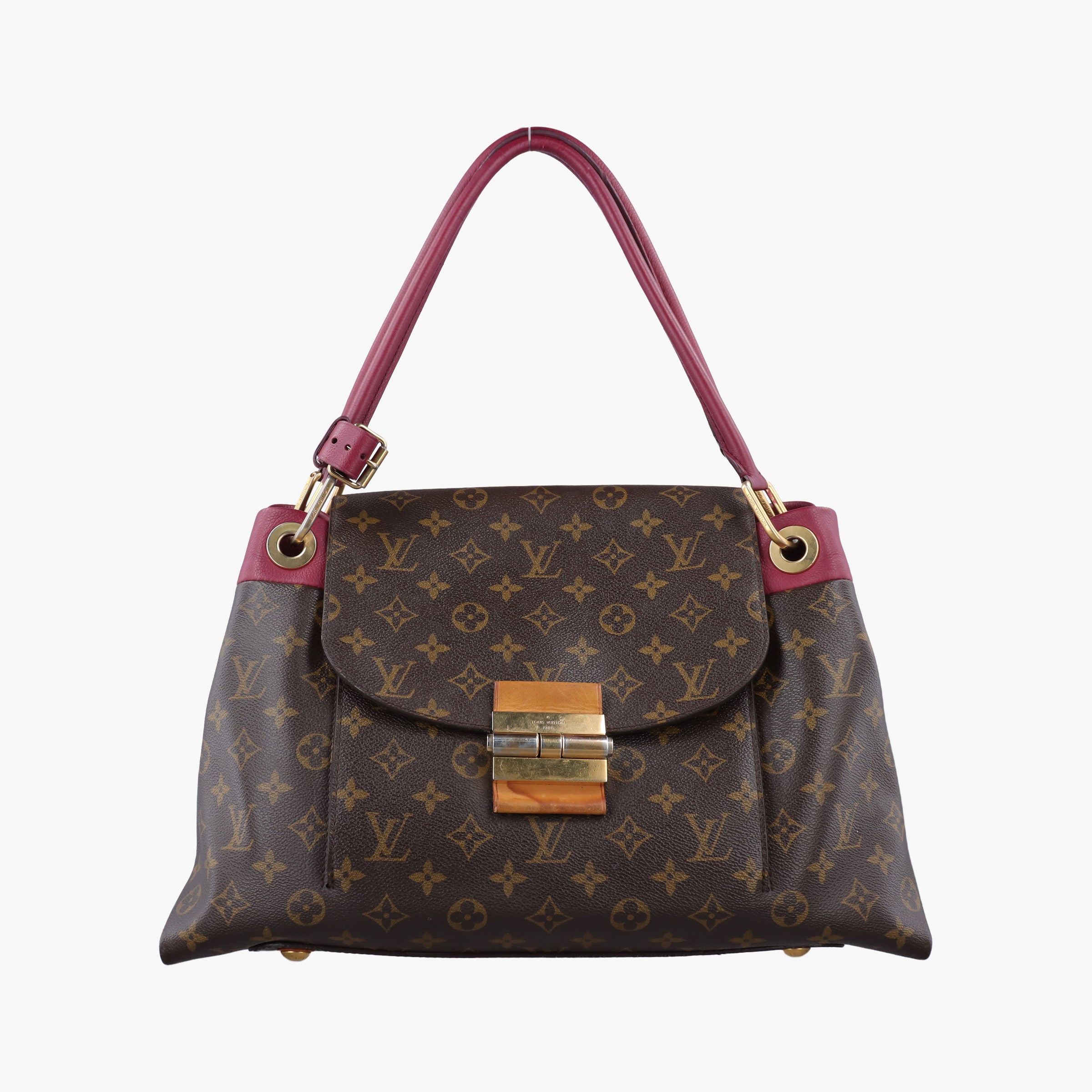 Vintage Louis Vuitton OLYMPE brown×AURORE Monogram Canvas×calf leather M40816 shoulderbag | stylenewstar