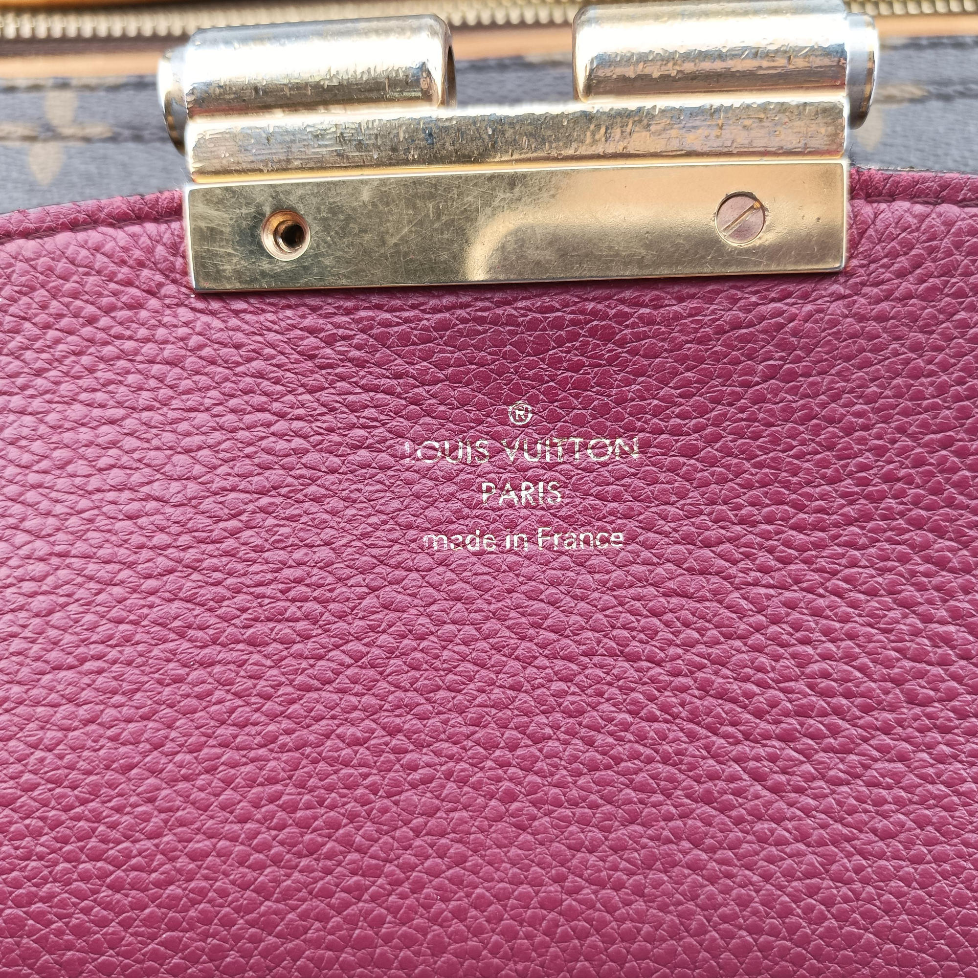Vintage Louis Vuitton OLYMPE brown×AURORE Monogram Canvas×calf leather M40816 shoulderbag | stylenewstar