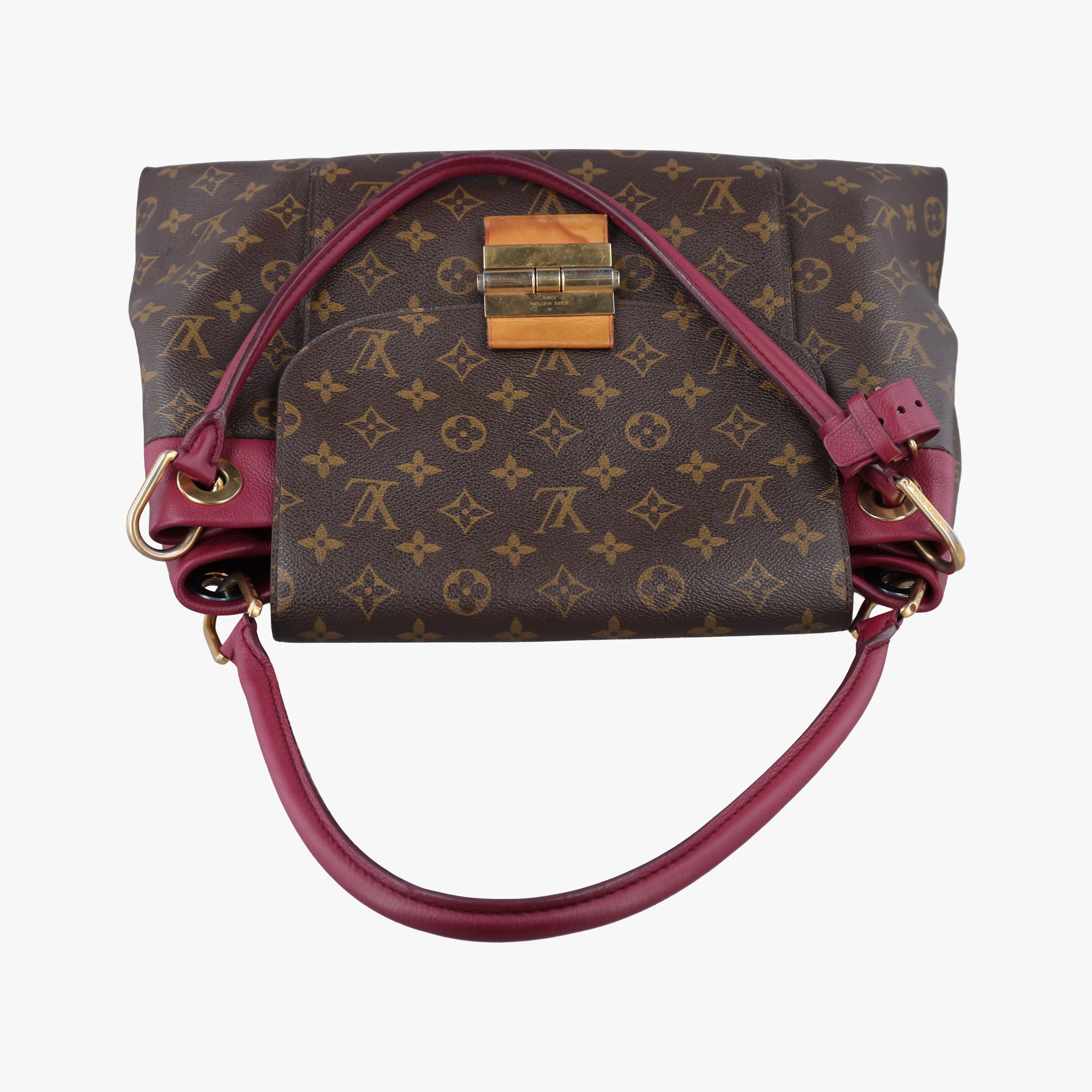 Vintage Louis Vuitton OLYMPE brown×AURORE Monogram Canvas×calf leather M40816 shoulderbag | stylenewstar