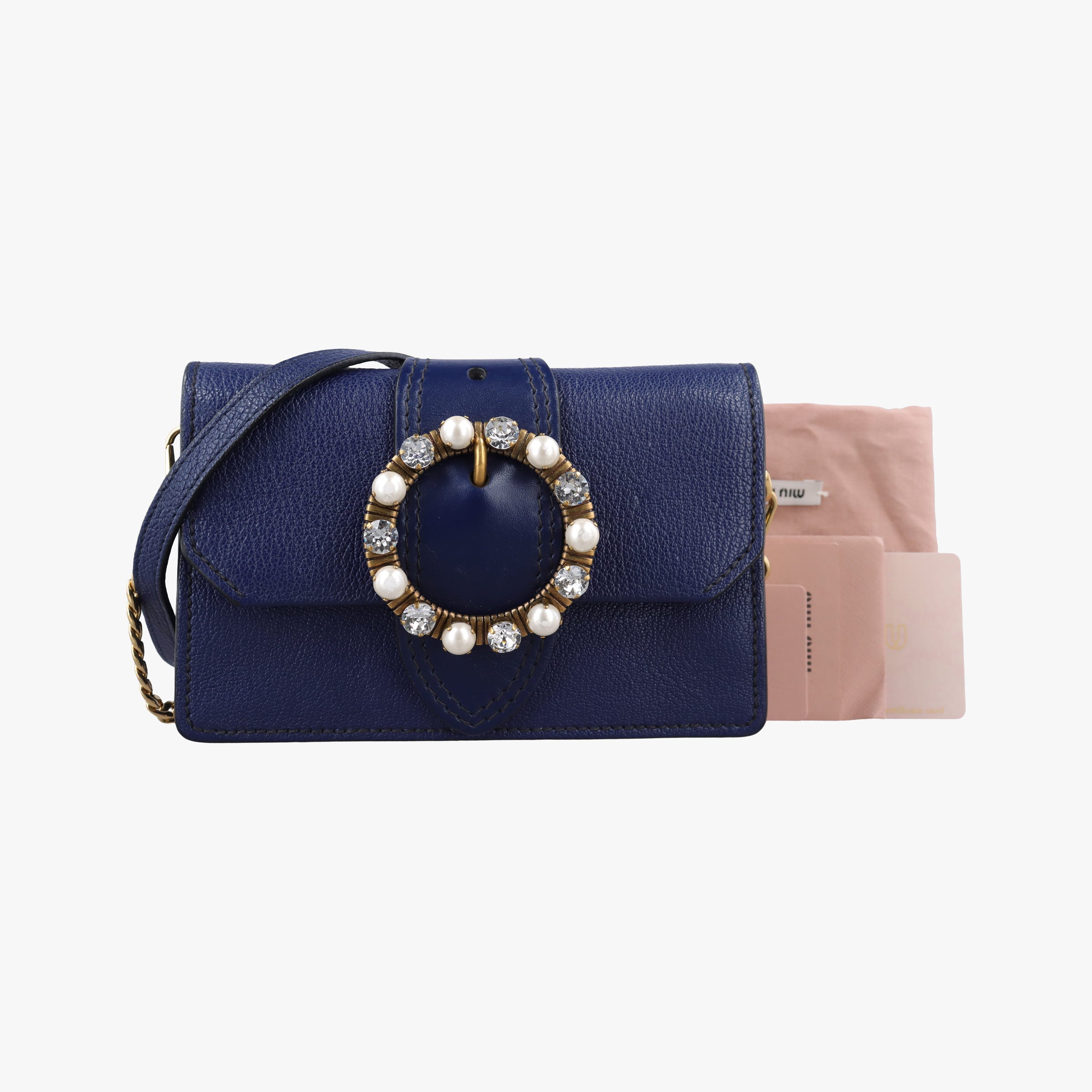 Secondhand Miu Miu Miu Lady Blue Leather  shoulderbag | stylenewstar
