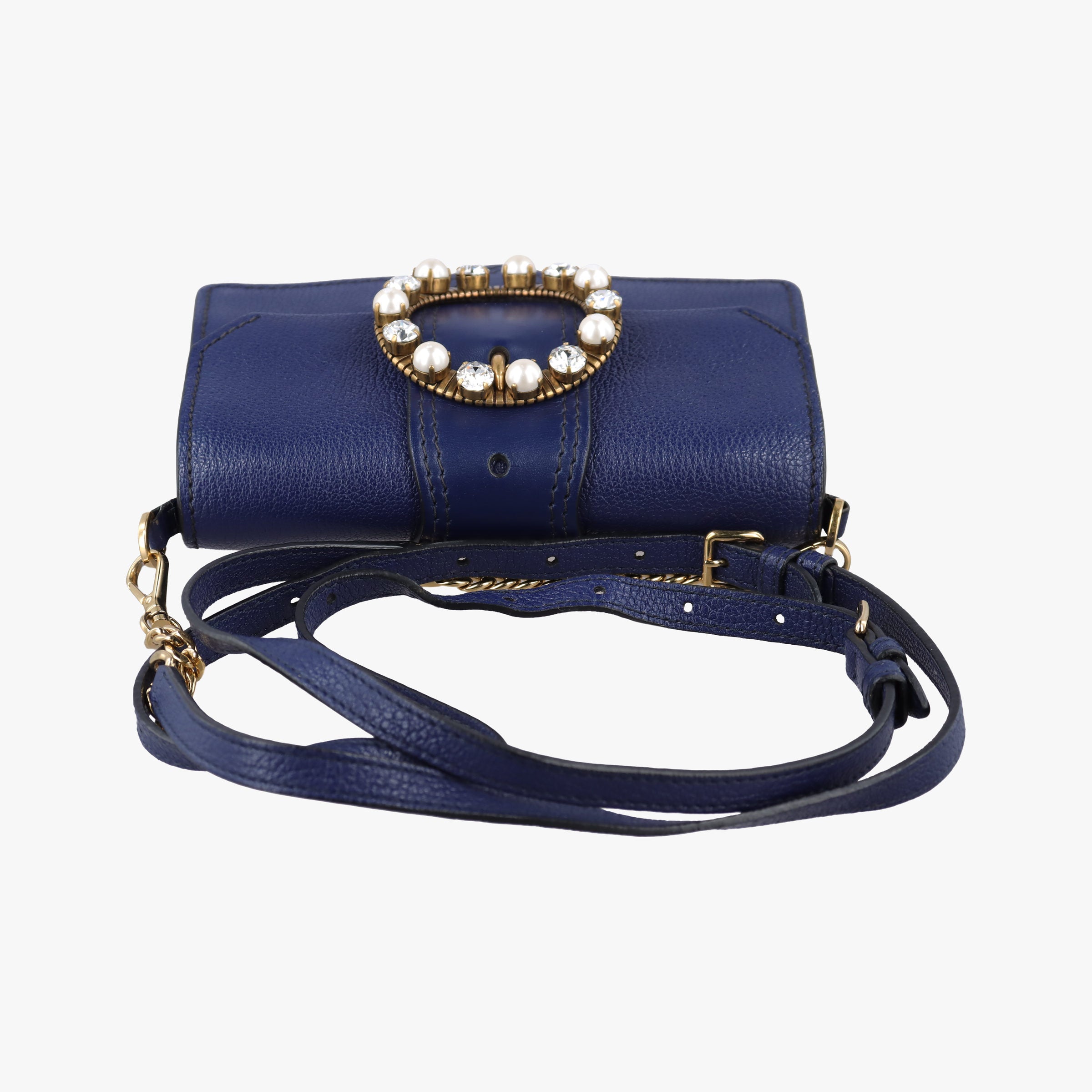 Secondhand Miu Miu Miu Lady Blue Leather  shoulderbag | stylenewstar