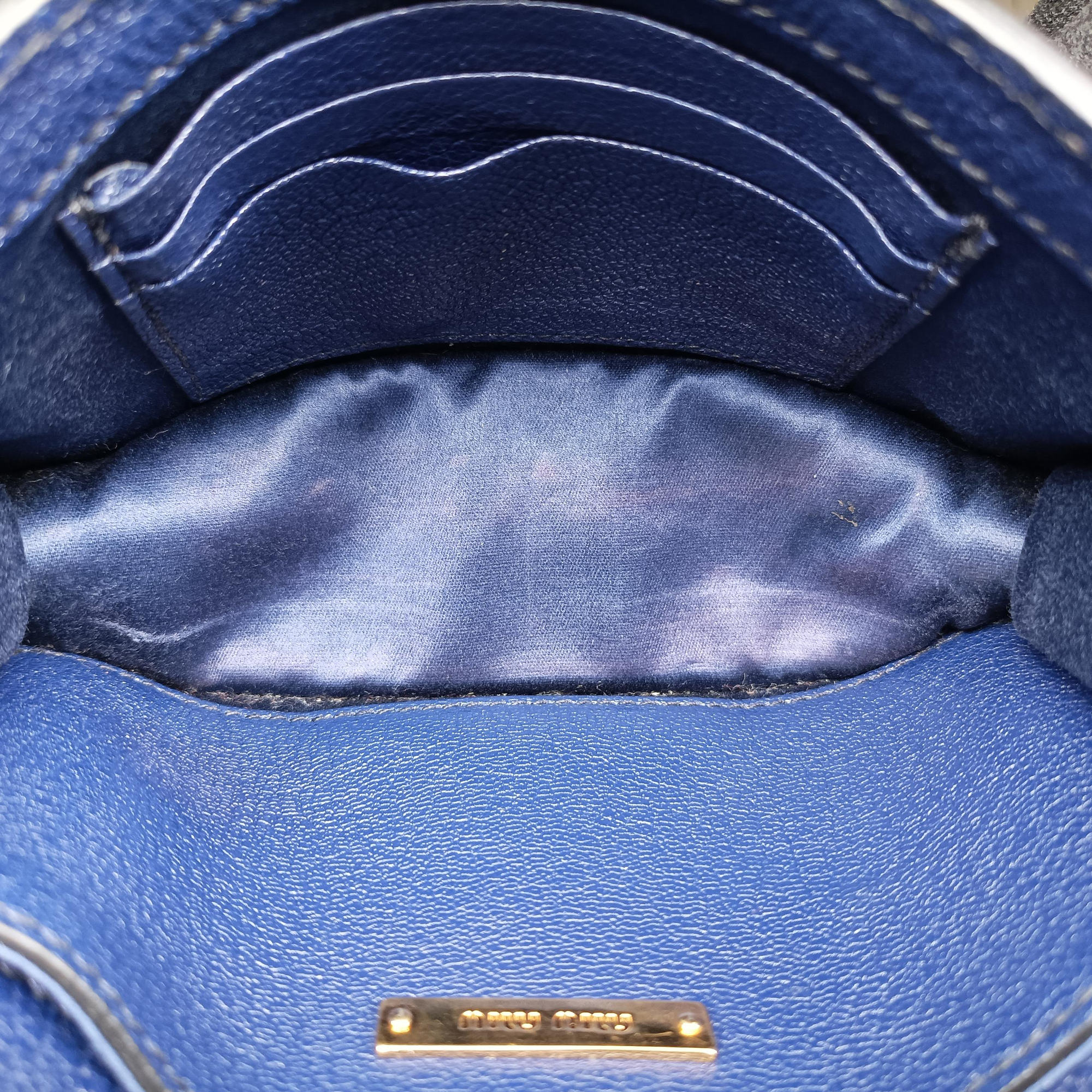 Secondhand Miu Miu Miu Lady Blue Leather  shoulderbag | stylenewstar