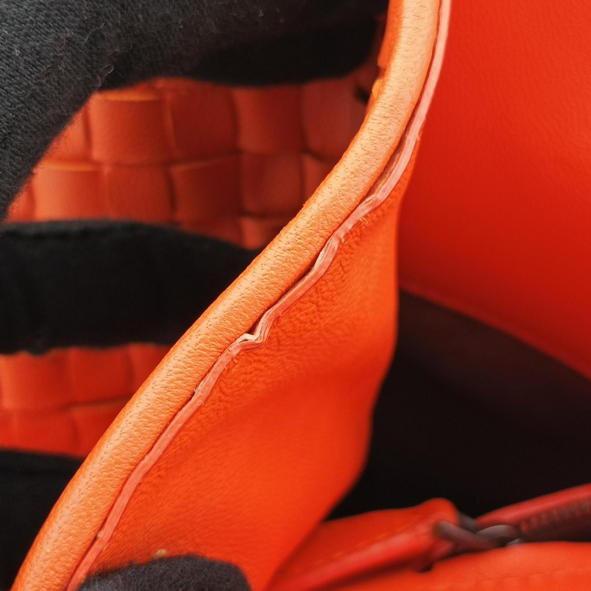 Pre-owned Bottega Veneta Parachute Intrecciato Orange lambskin  shoulderbag | stylenewstar