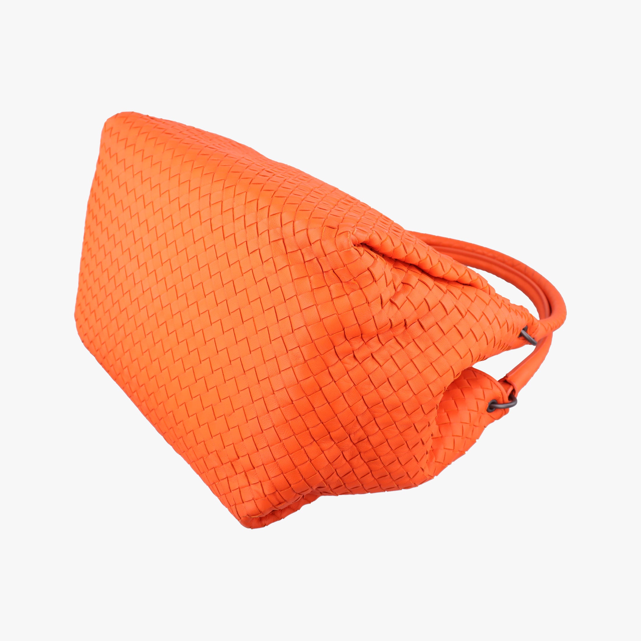 Pre-owned Bottega Veneta Parachute Intrecciato Orange lambskin  shoulderbag | stylenewstar