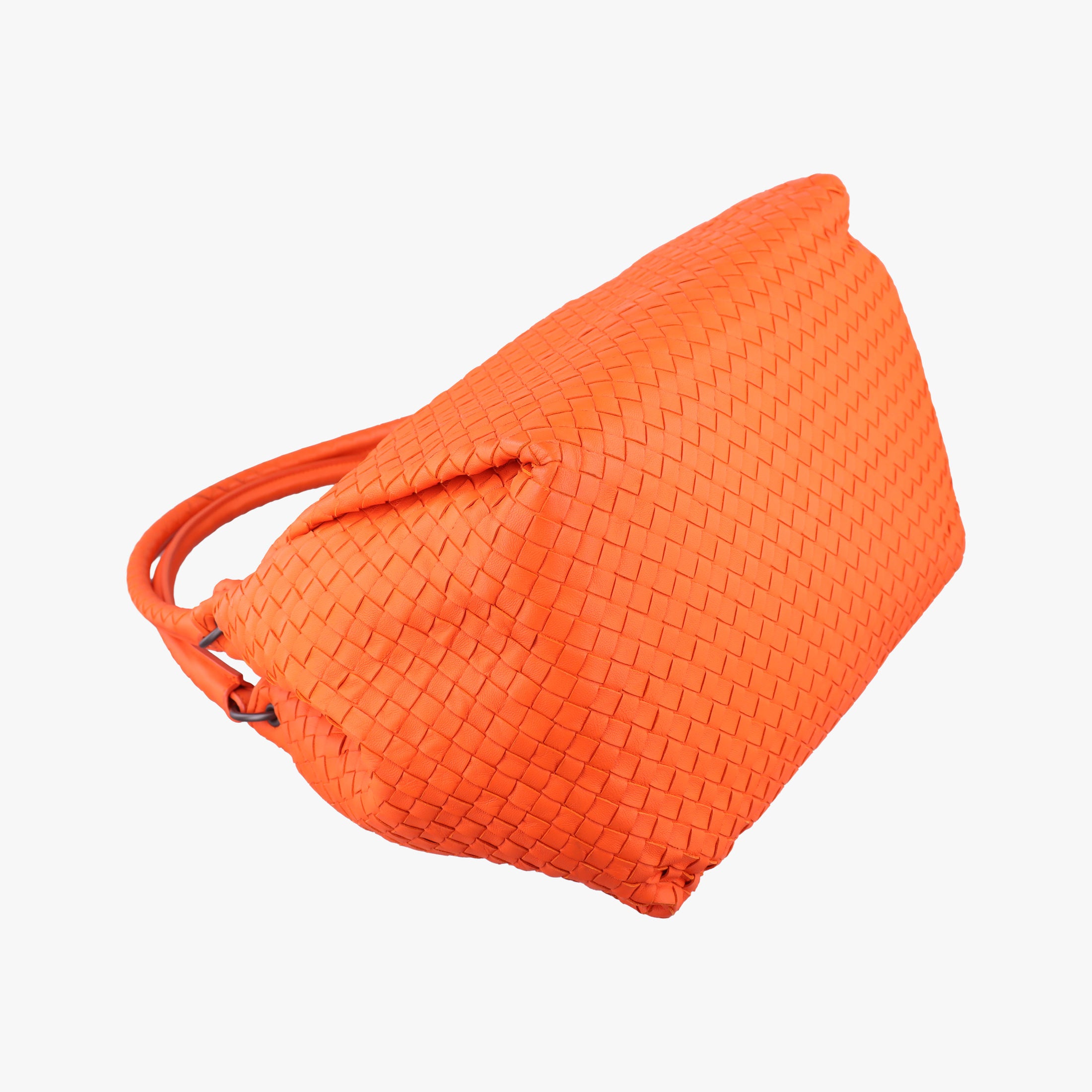 Pre-owned Bottega Veneta Parachute Intrecciato Orange lambskin  shoulderbag | stylenewstar