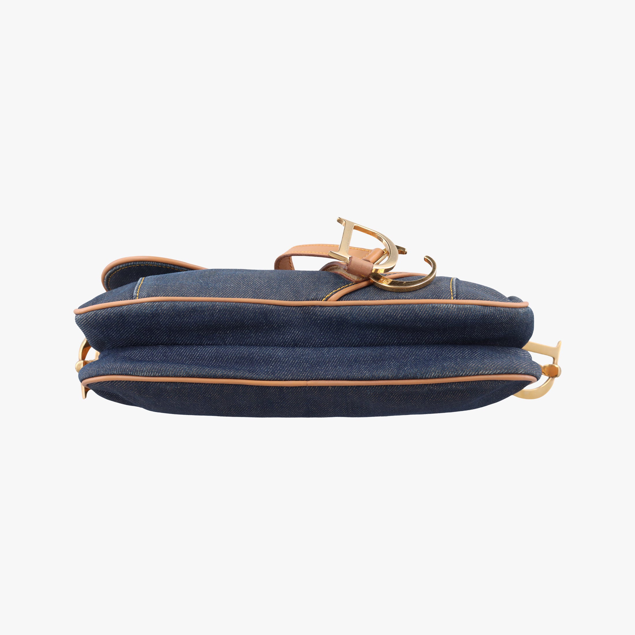 Pre-owned Christian Dior saddle Navy×Beige Denim×leather  handbag | stylenewstar