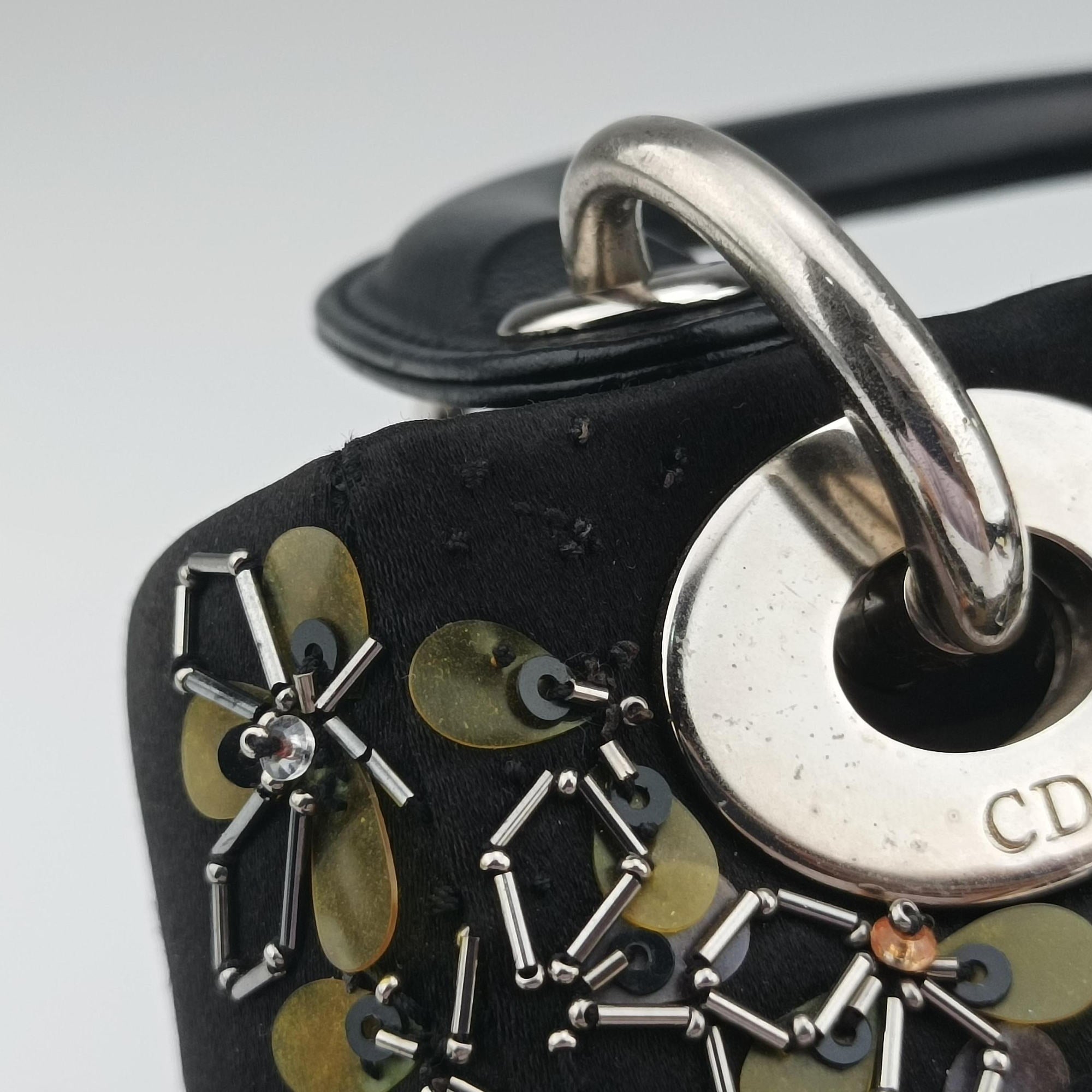 Pre-owned Christian Dior Lady Dior Black Silk × Leather  handbag | stylenewstar