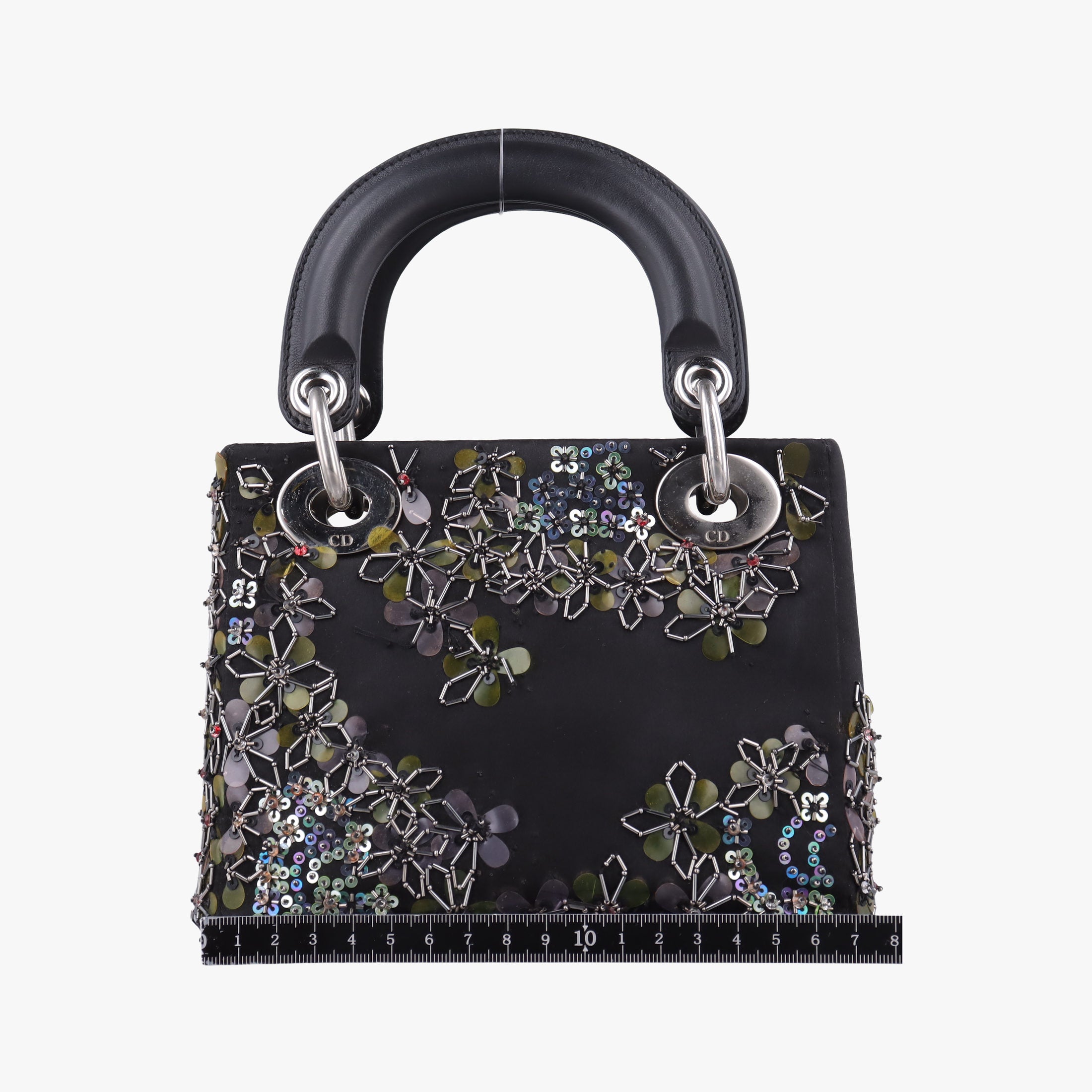Pre-owned Christian Dior Lady Dior Black Silk × Leather  handbag | stylenewstar
