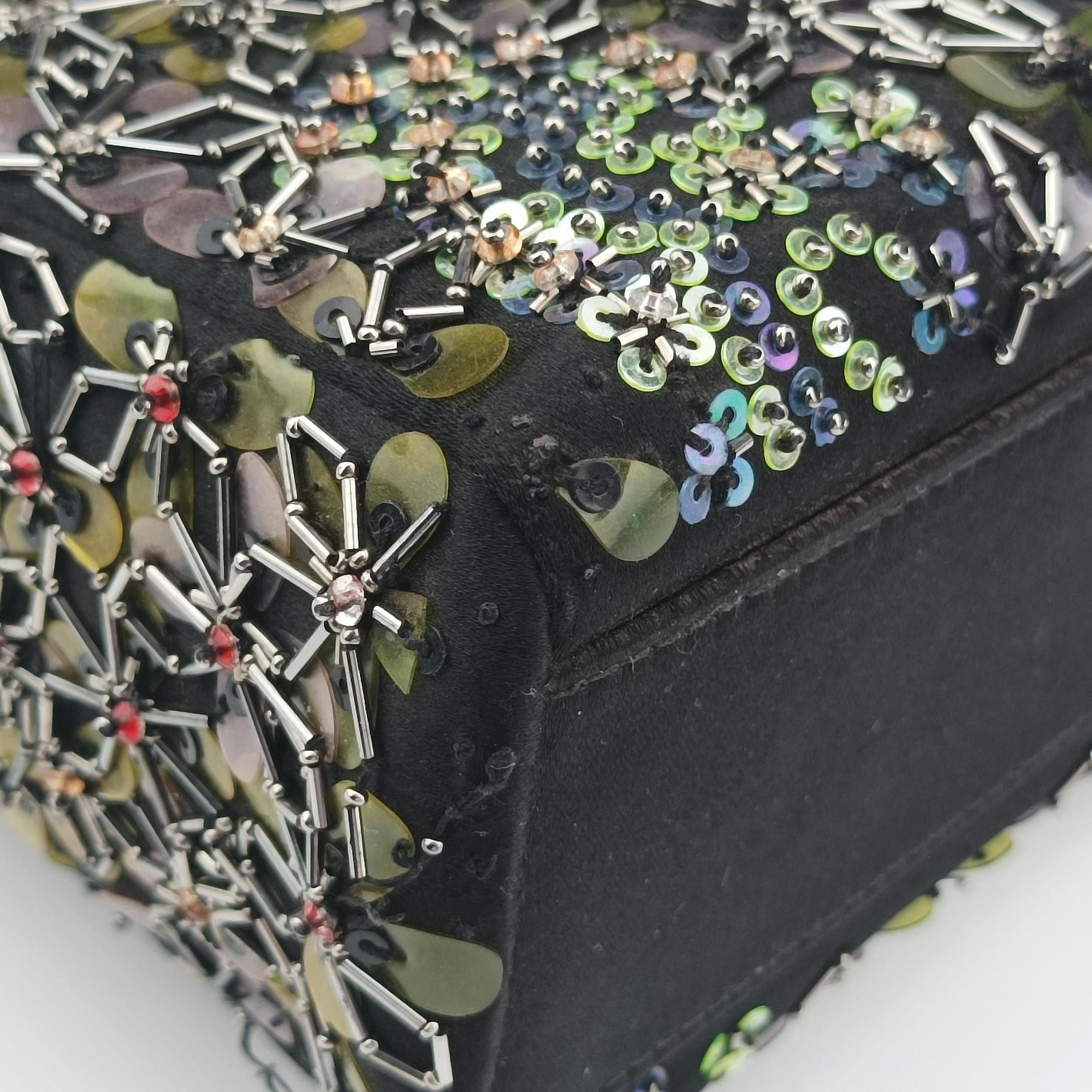 Pre-owned Christian Dior Lady Dior Black Silk × Leather  handbag | stylenewstar