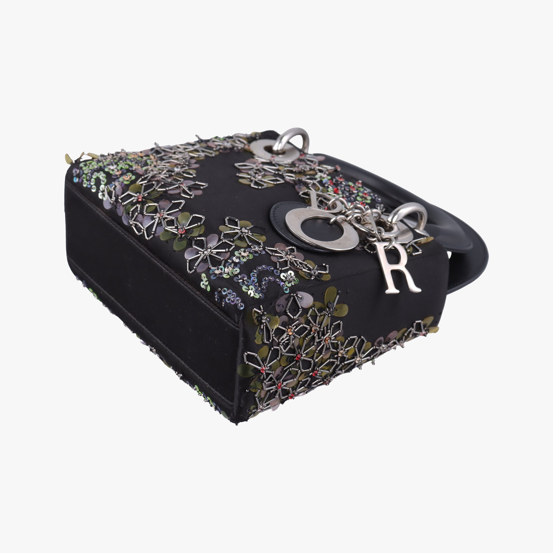 Pre-owned Christian Dior Lady Dior Black Silk × Leather  handbag | stylenewstar