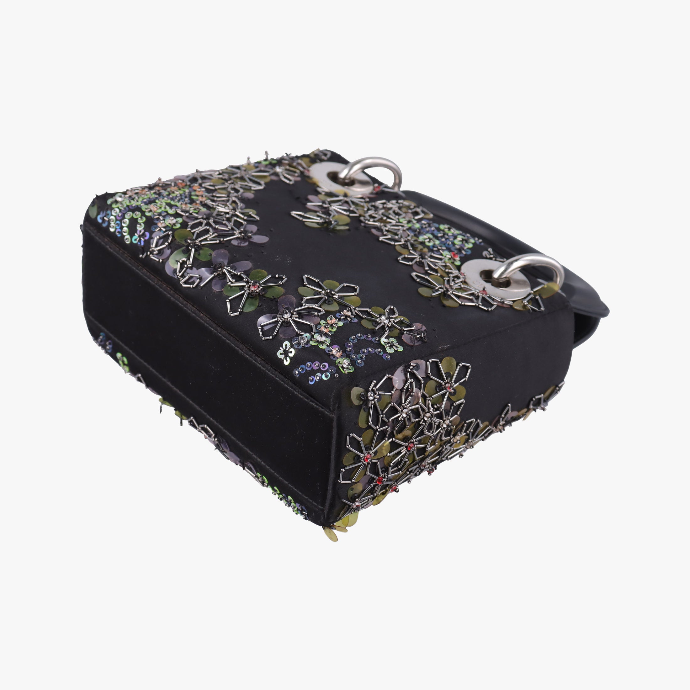 Pre-owned Christian Dior Lady Dior Black Silk × Leather  handbag | stylenewstar