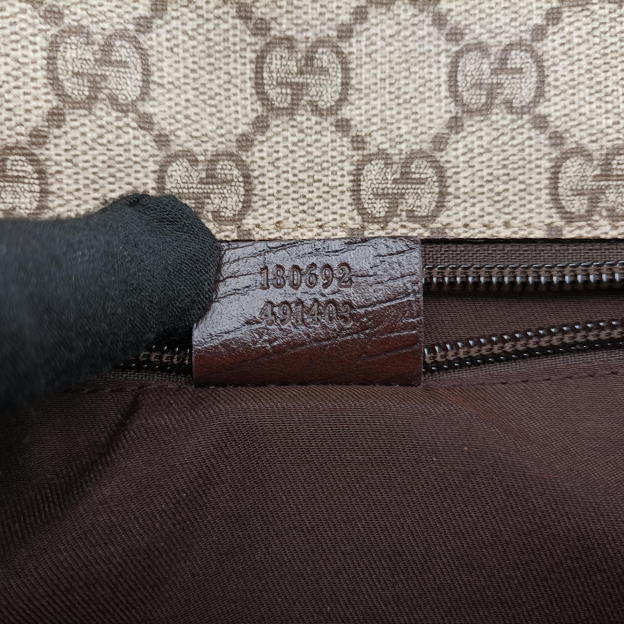 Pre-owned Gucci Sherry Line Brown×red×green PVC coated canvas×Leather 180692 shoulderbag | stylenewstar