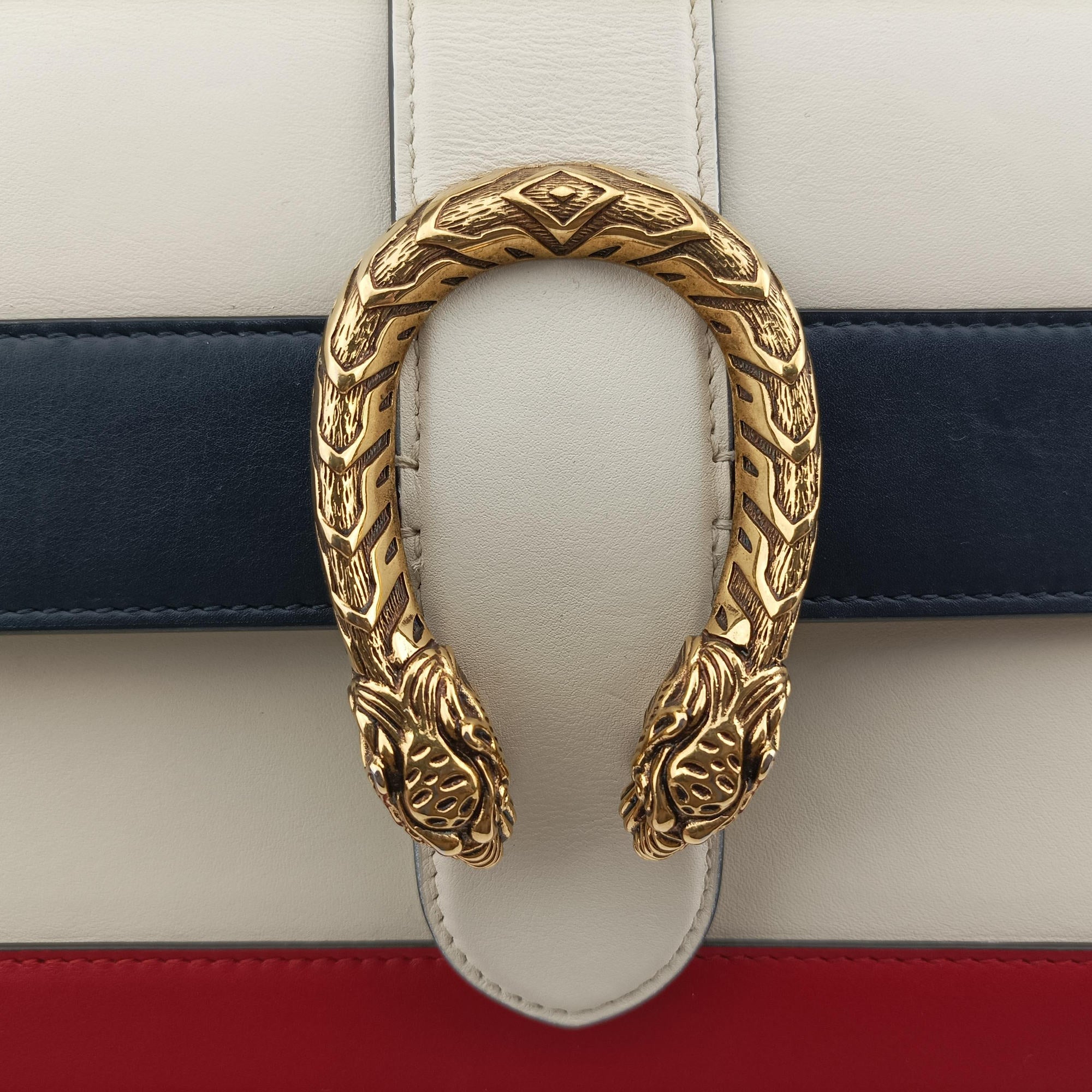 Secondhand Gucci Dionysus bamboo White×navy×red Leather 448075 shoulderbag | stylenewstar
