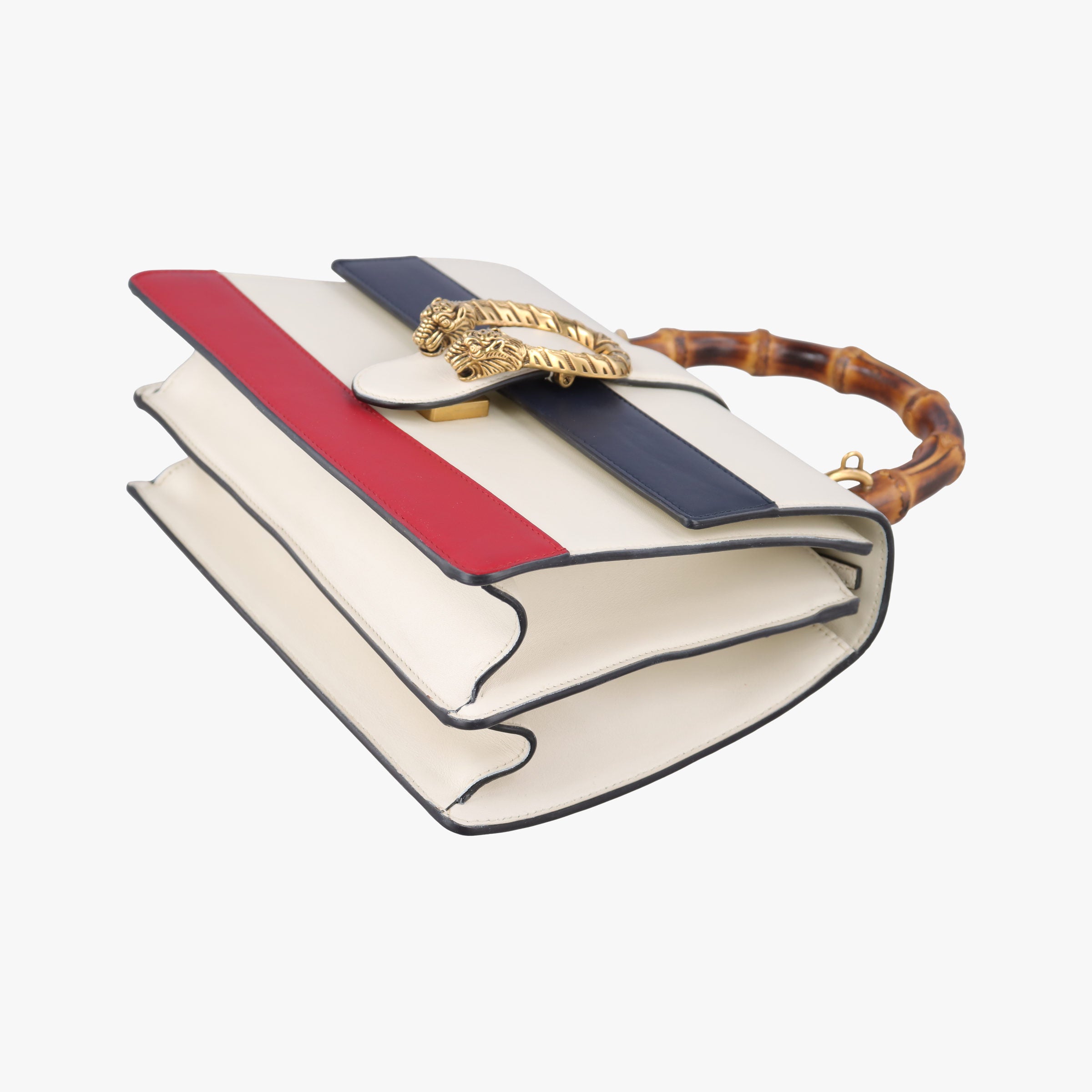 Secondhand Gucci Dionysus bamboo White×navy×red Leather 448075 shoulderbag | stylenewstar
