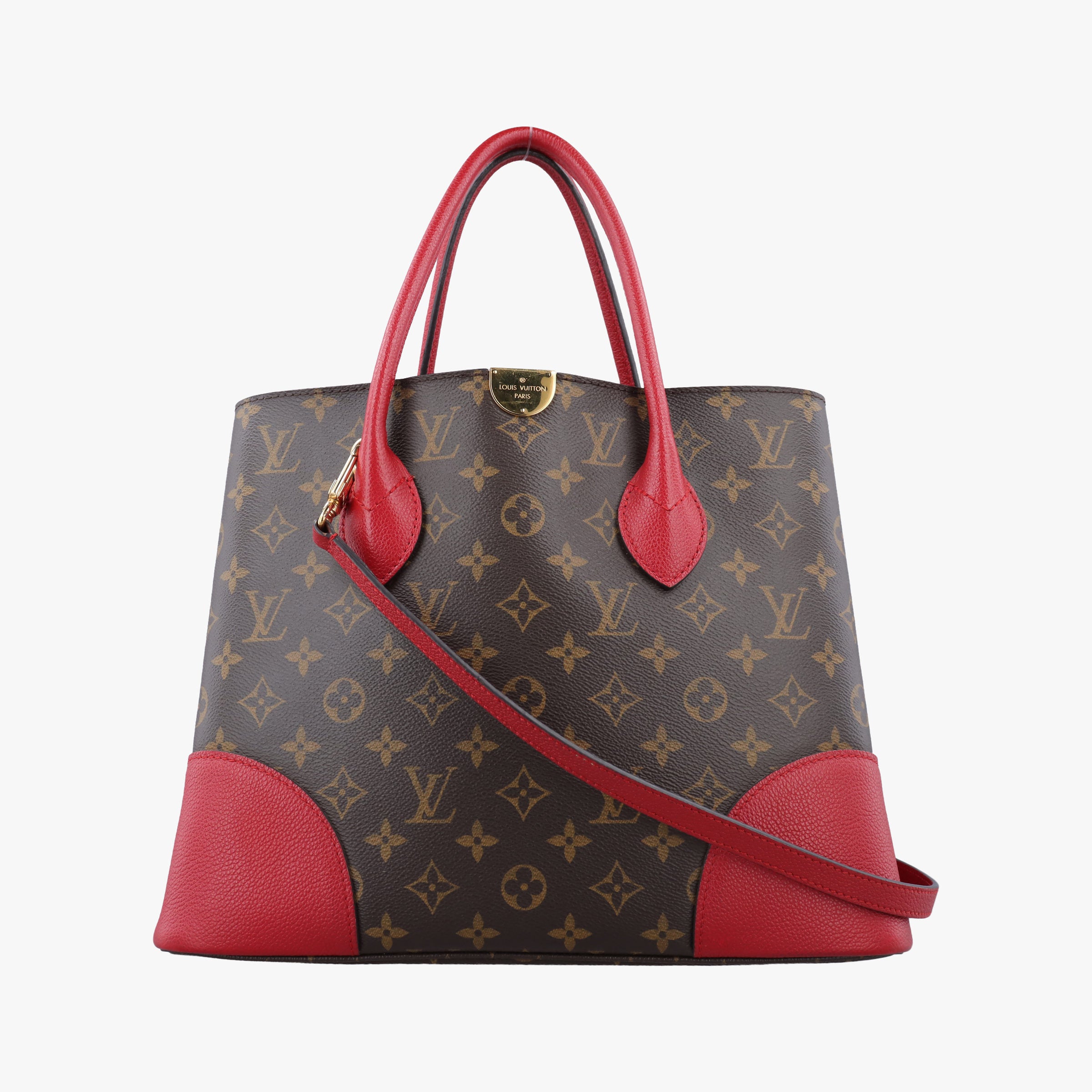 Pre-owned Louis Vuitton FLANDRIN Brown×CERISE Monogram Canvas×calf leather M41596 shoulderbag | stylenewstar