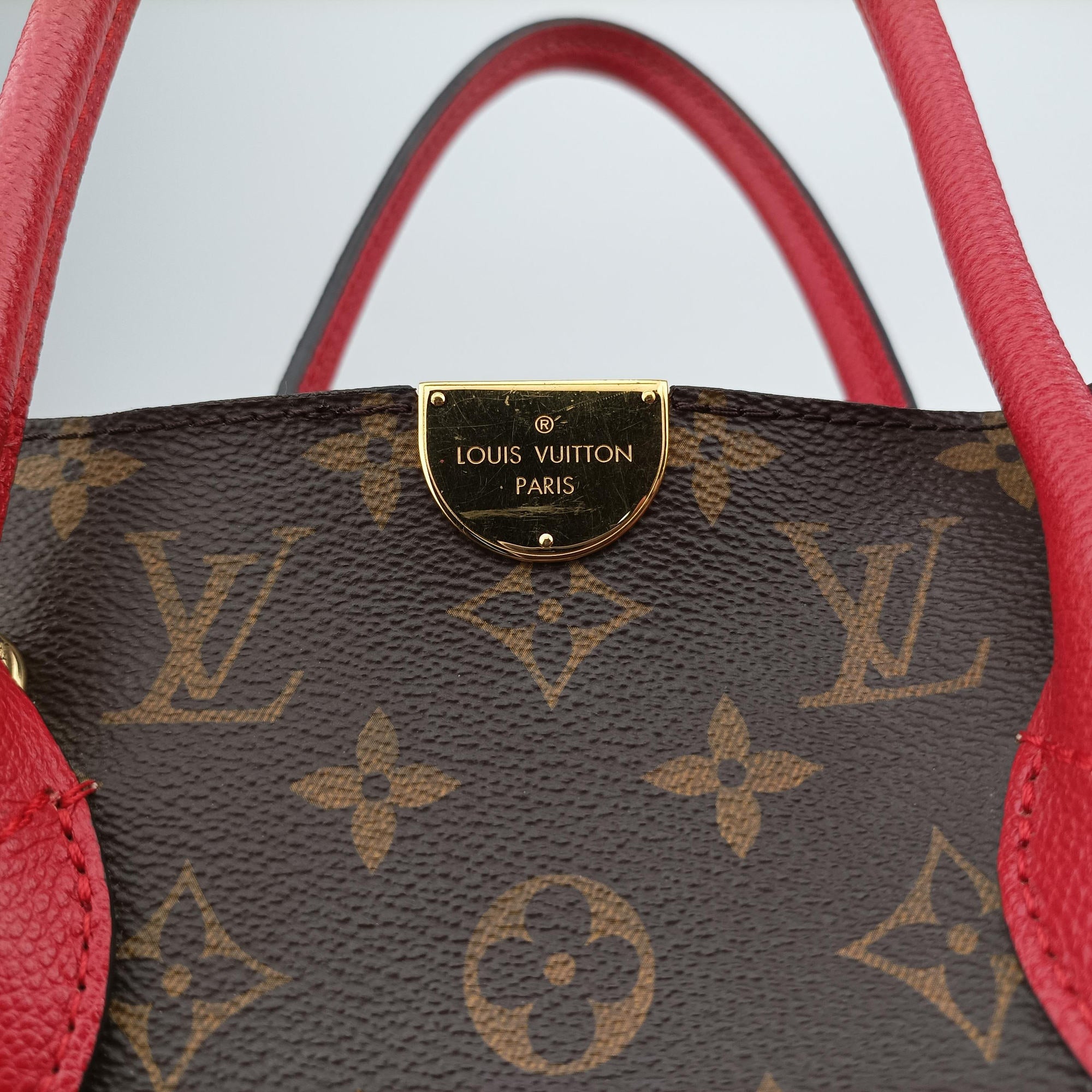 Pre-owned Louis Vuitton FLANDRIN Brown×CERISE Monogram Canvas×calf leather M41596 shoulderbag | stylenewstar