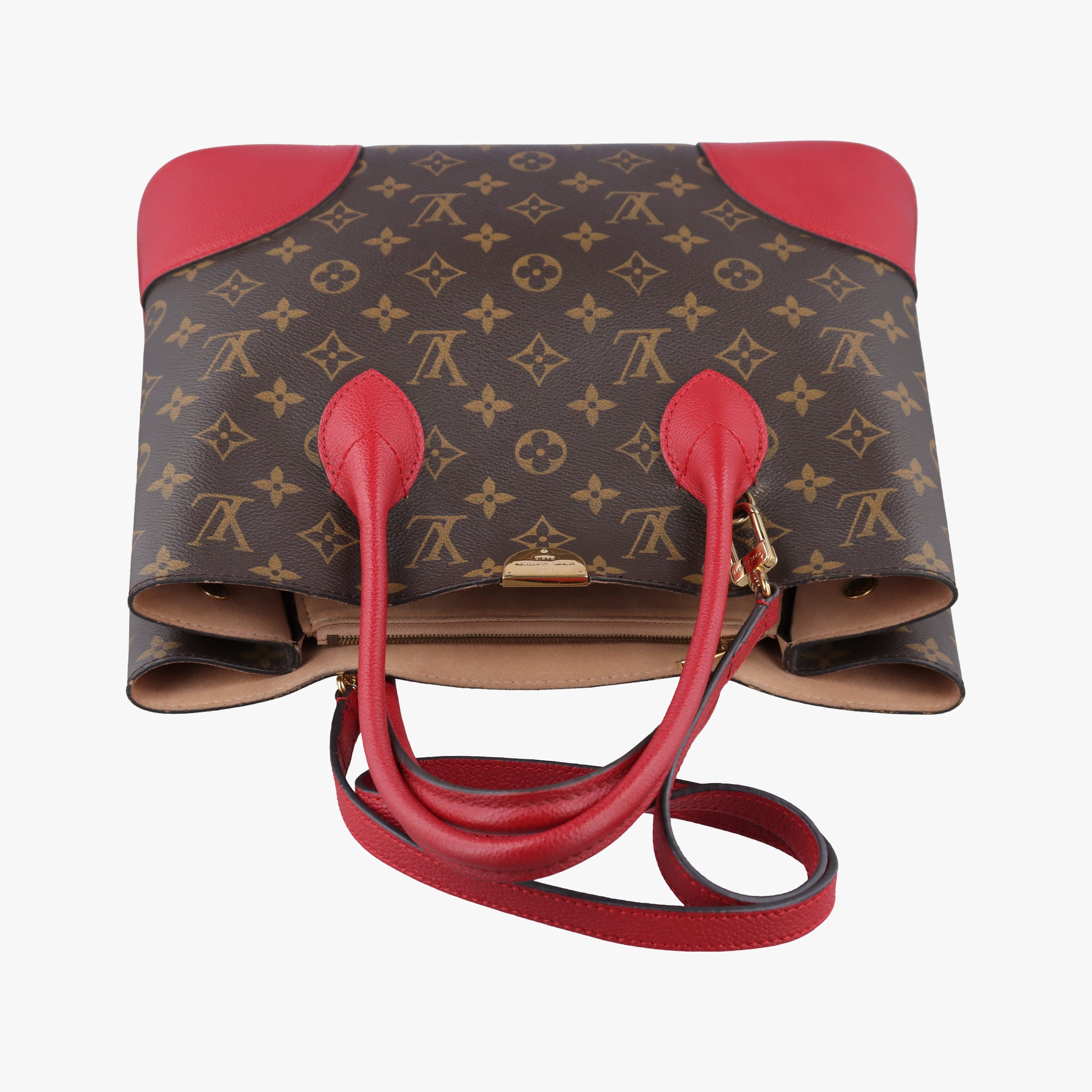 Pre-owned Louis Vuitton FLANDRIN Brown×CERISE Monogram Canvas×calf leather M41596 shoulderbag | stylenewstar