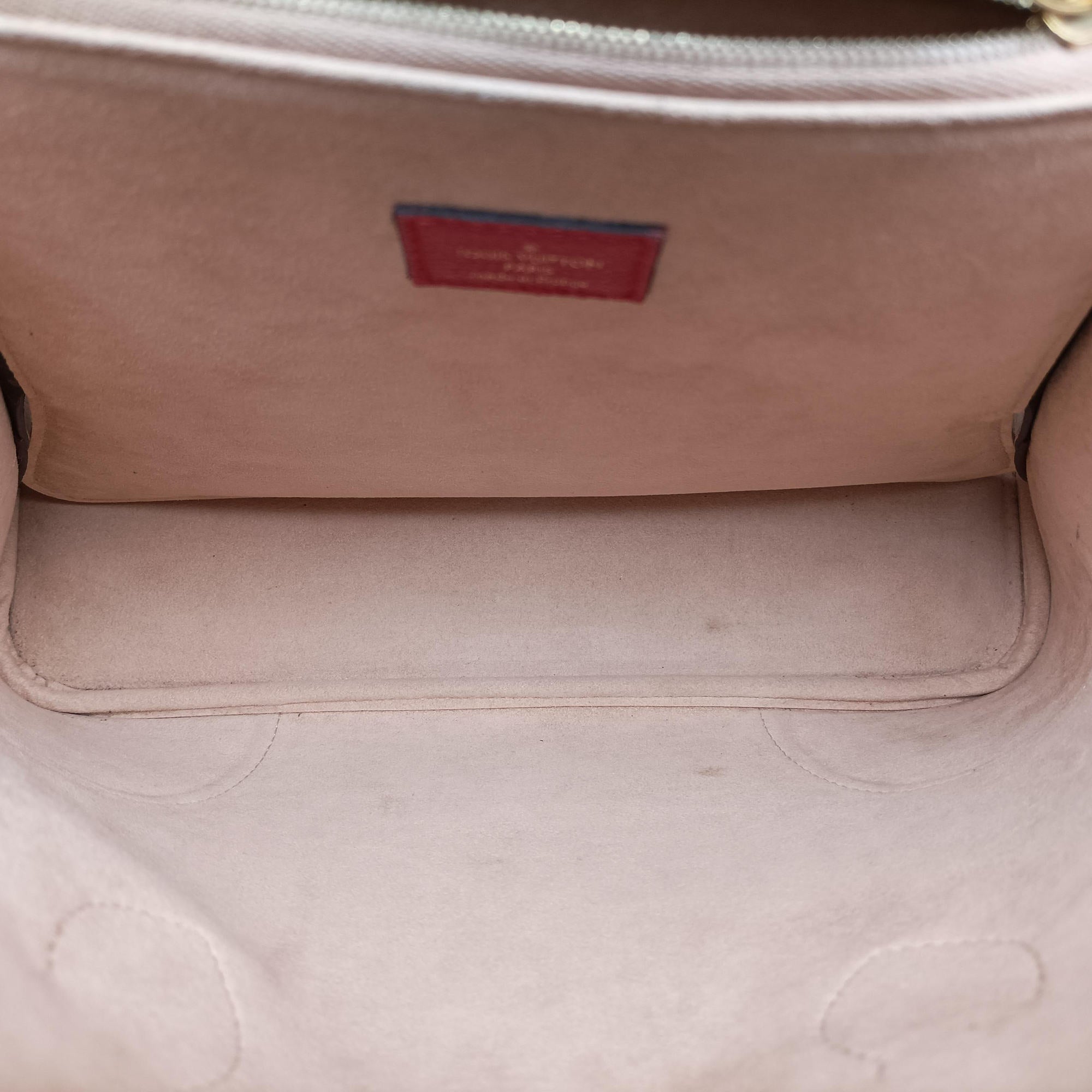 Pre-owned Louis Vuitton FLANDRIN Brown×CERISE Monogram Canvas×calf leather M41596 shoulderbag | stylenewstar