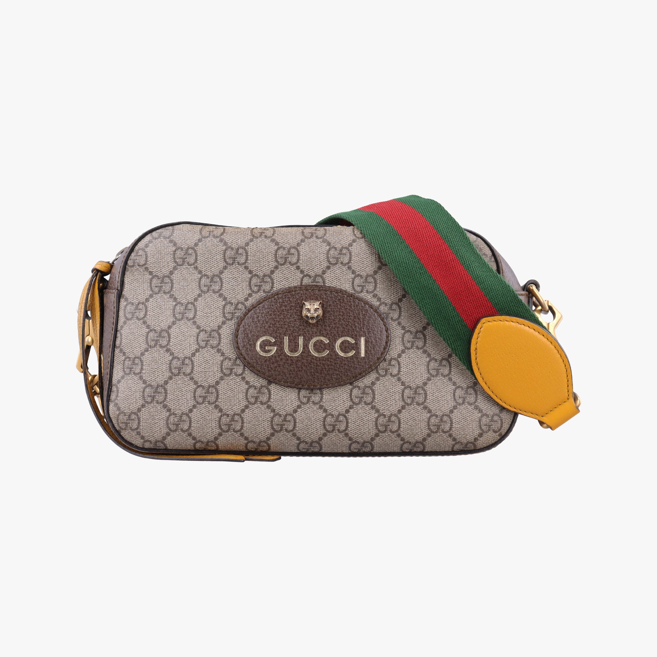 Pre-owned Gucci Neo Messenger beige×brown PVC coated canvas ×Leather 476466 shoulderbag | stylenewstar