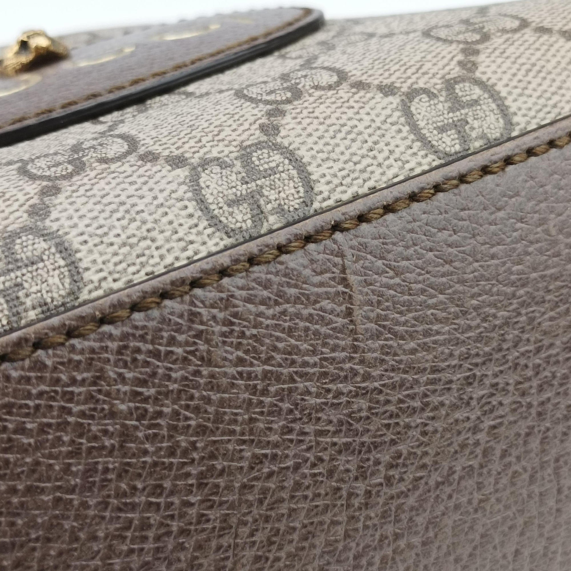 Pre-owned Gucci Neo Messenger beige×brown PVC coated canvas ×Leather 476466 shoulderbag | stylenewstar