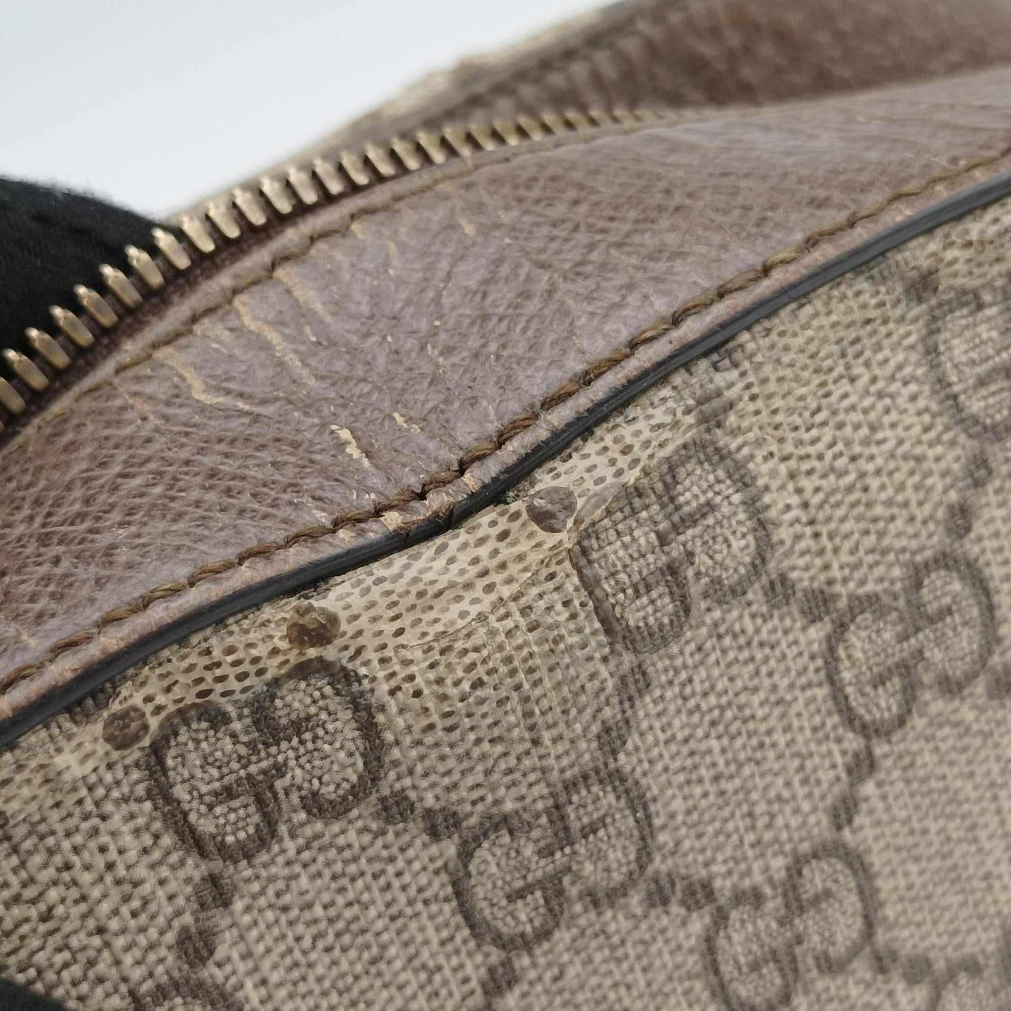 Pre-owned Gucci Neo Messenger beige×brown PVC coated canvas ×Leather 476466 shoulderbag | stylenewstar