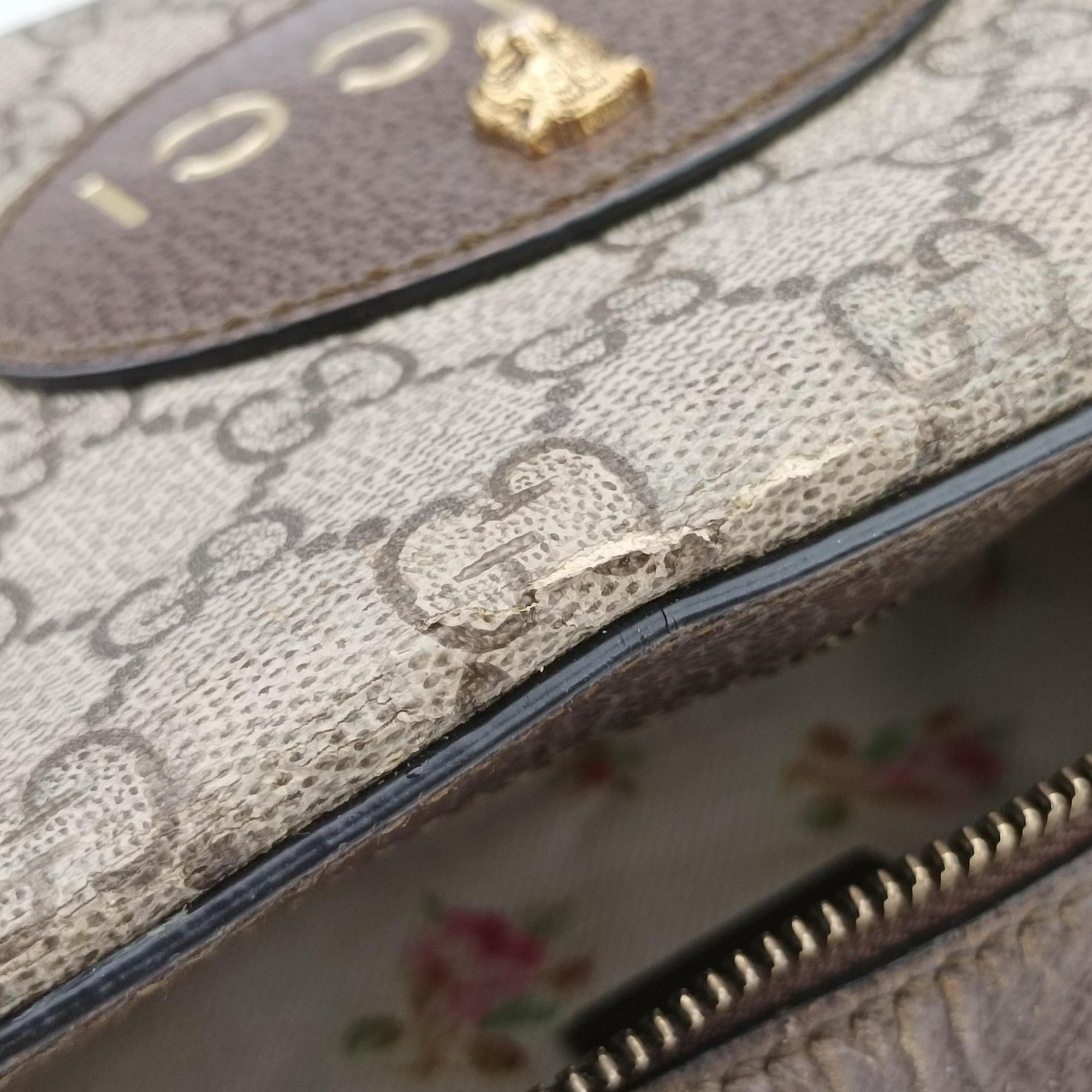 Pre-owned Gucci Neo Messenger beige×brown PVC coated canvas ×Leather 476466 shoulderbag | stylenewstar