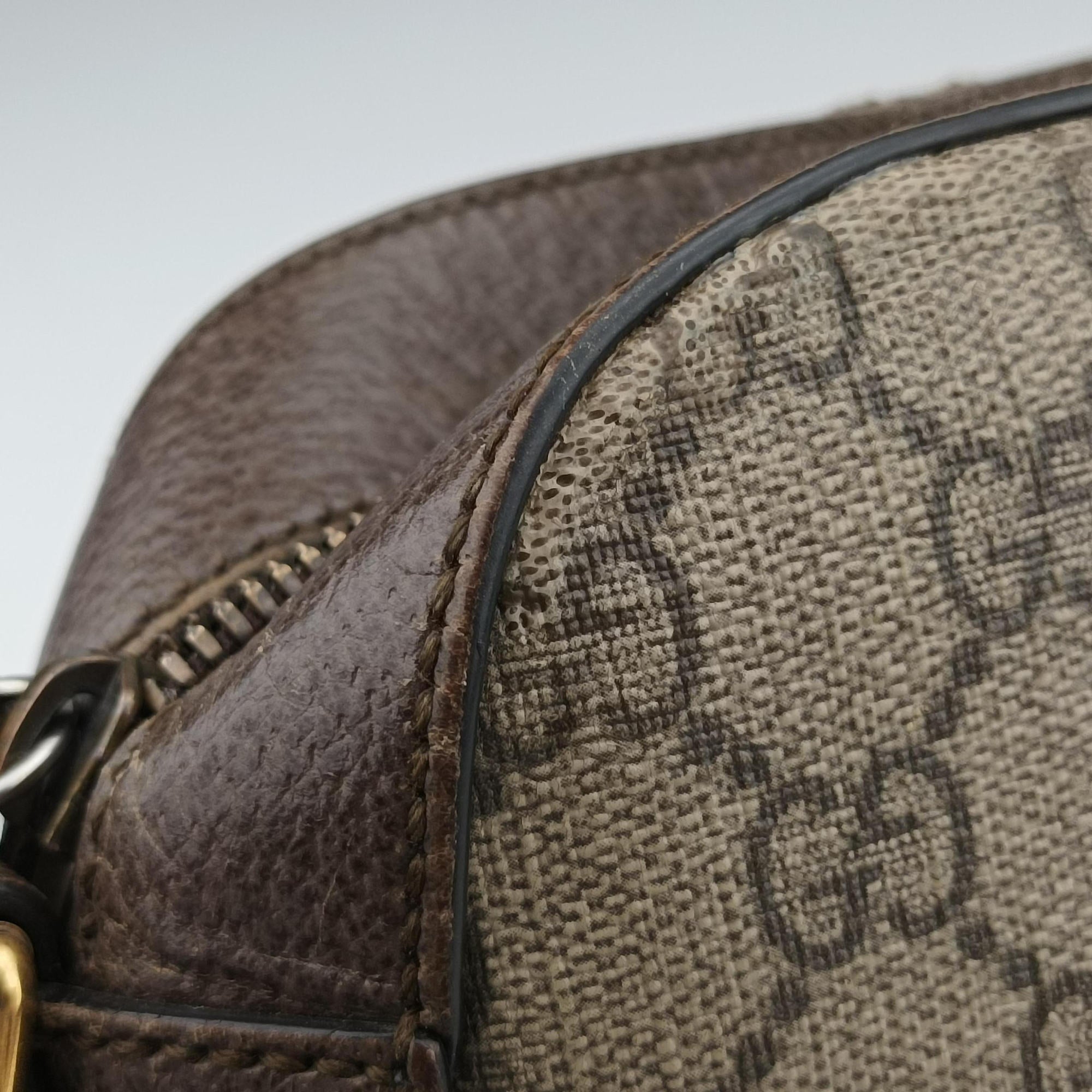 Pre-owned Gucci Neo Messenger beige×brown PVC coated canvas ×Leather 476466 shoulderbag | stylenewstar