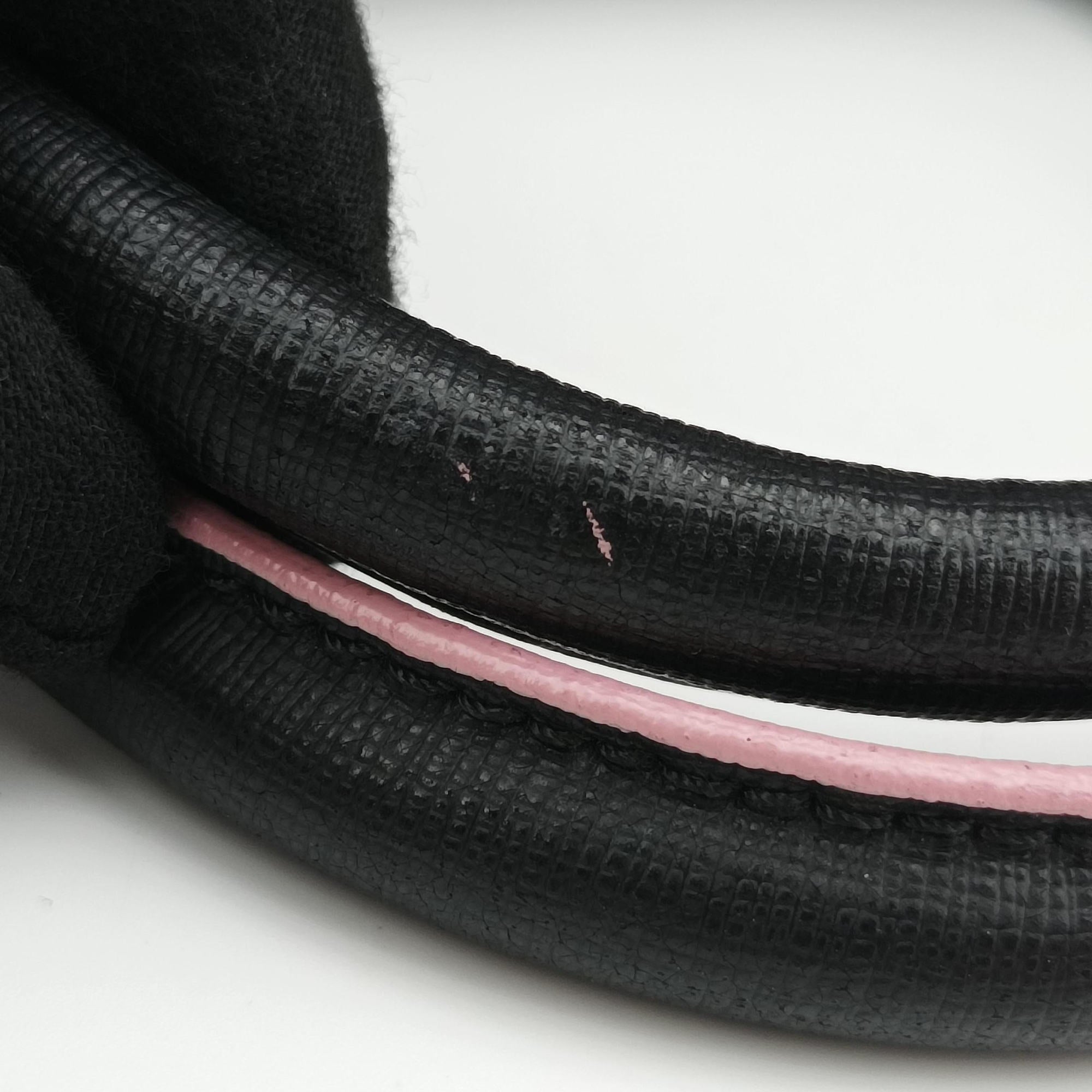 Pre-owned Fendi Forever Bauletto Zucchino Black×pink canvas×leather 8BL068 handbag | stylenewstar