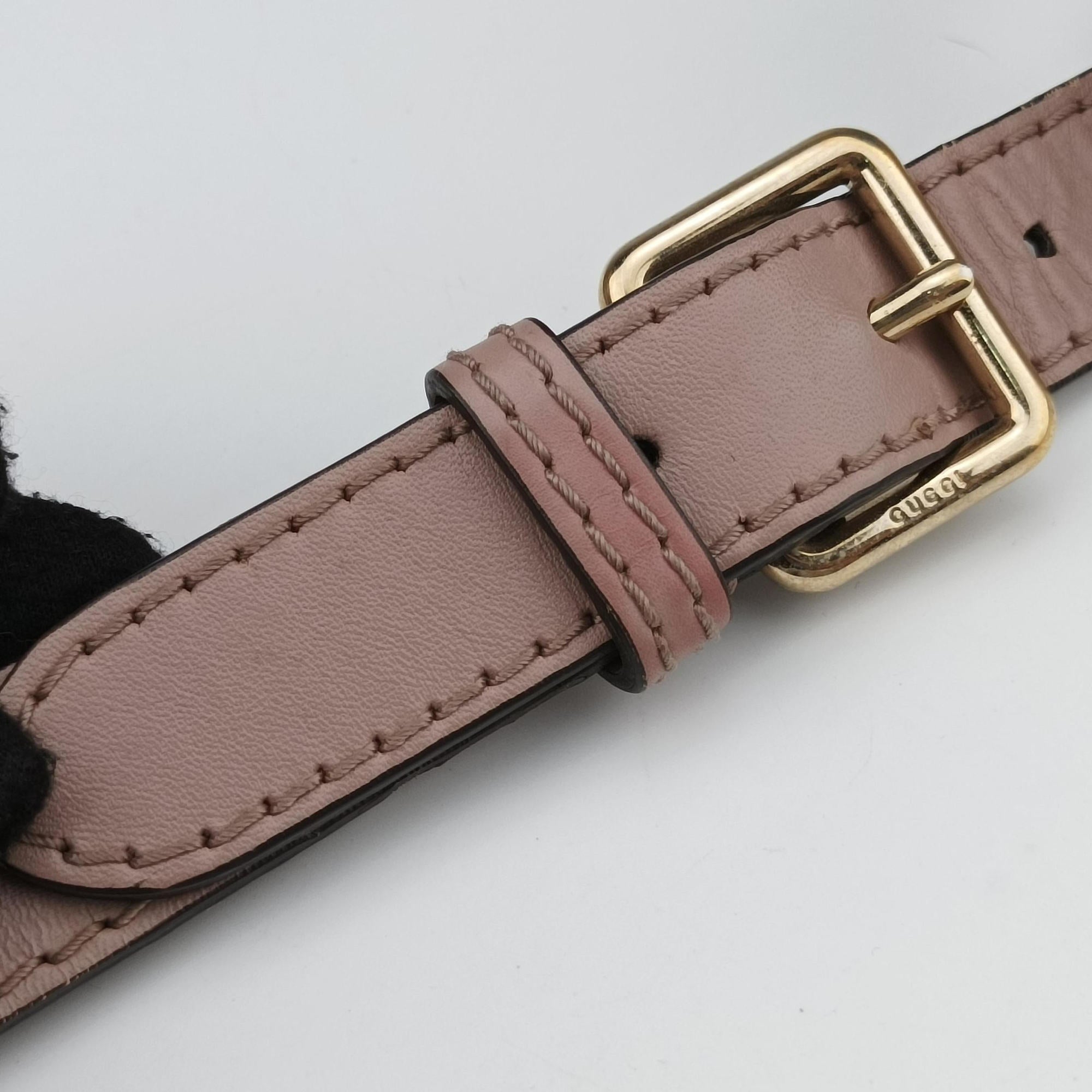 Pre-owned Gucci Sherry Line Beige×pink×blue canvas×leather 247205 shoulderbag | stylenewstar